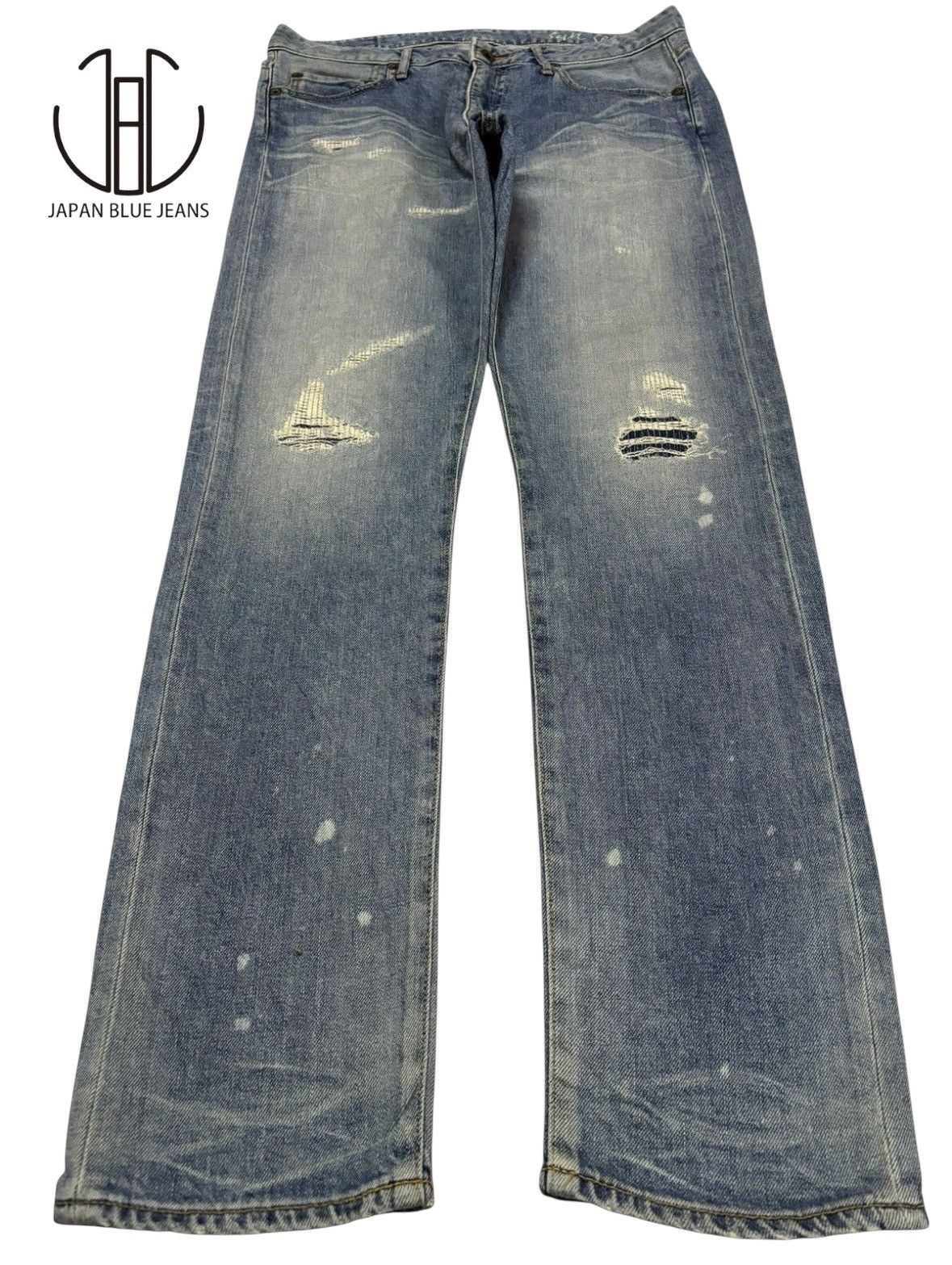 Japan Blue Vtg JBJ Japan Blue Jeans Sunset Distressed Blue Wash Jeans Size US 32 / EU 48 - 1 Thumbnail