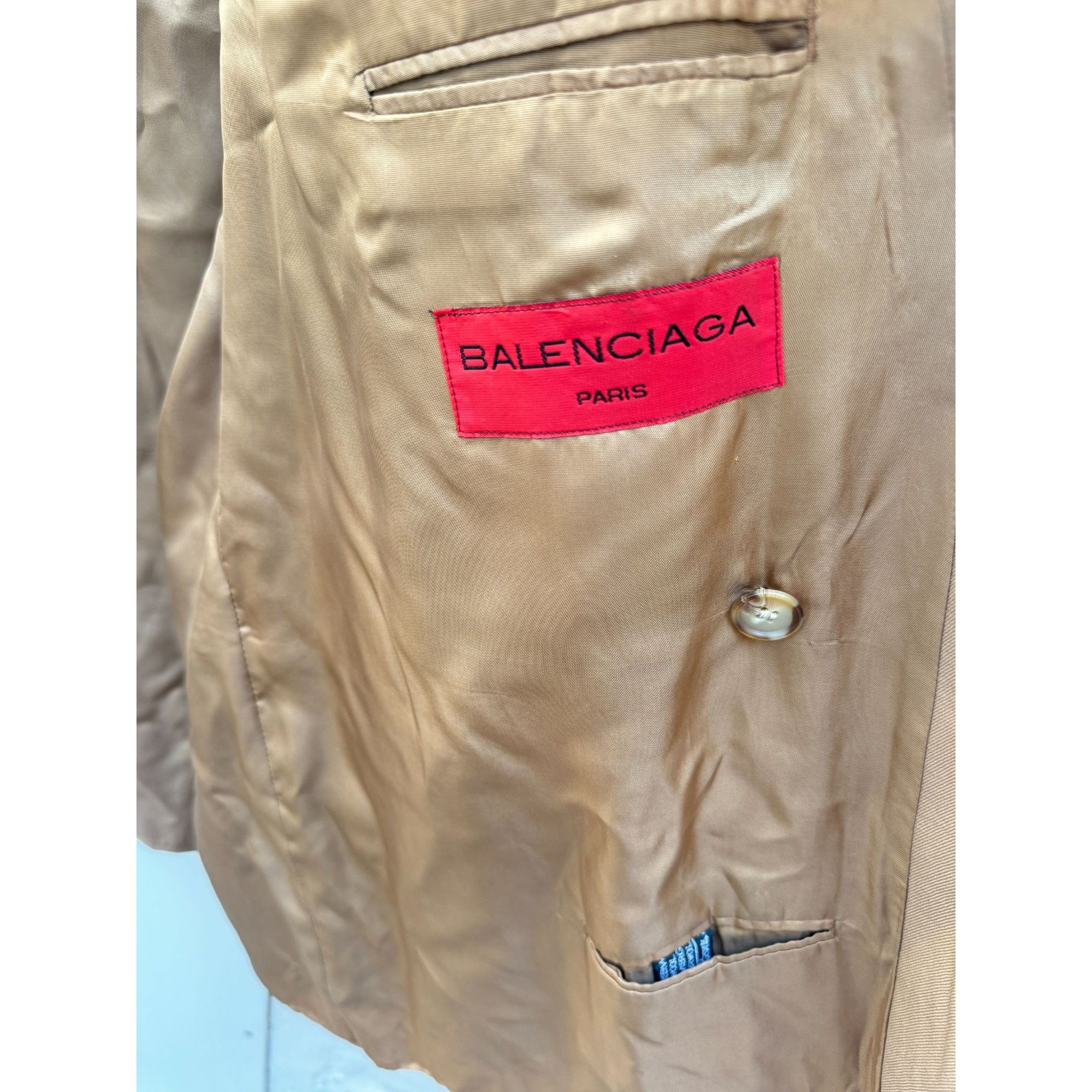 Balenciaga Beige Wool Blazer Jacket Size 44R - 6 Thumbnail
