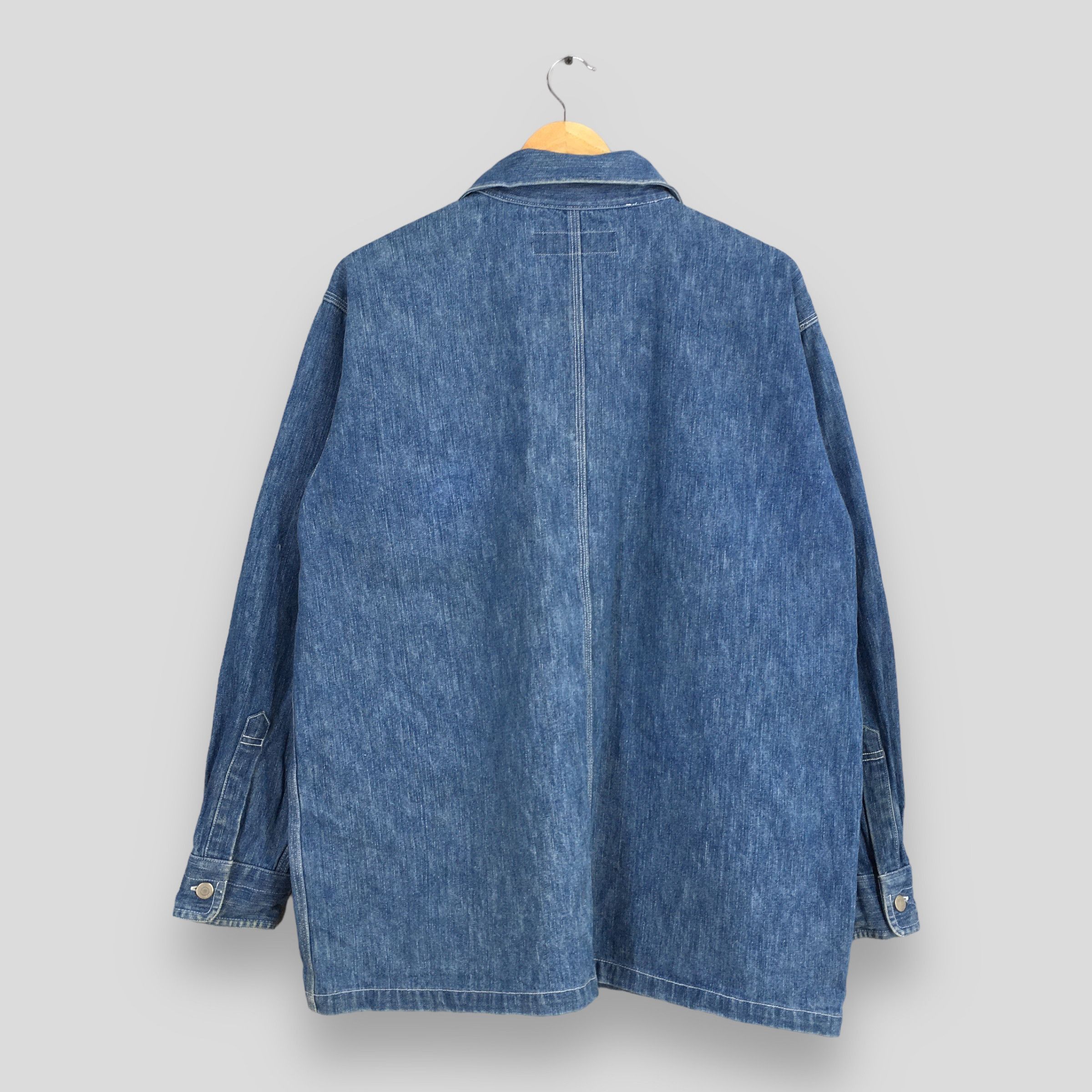 Japanese Brand Vintage 1980s Denim Labor Workwear Button Jacket Large Size US L / EU 52-54 / 3 - 8 Thumbnail