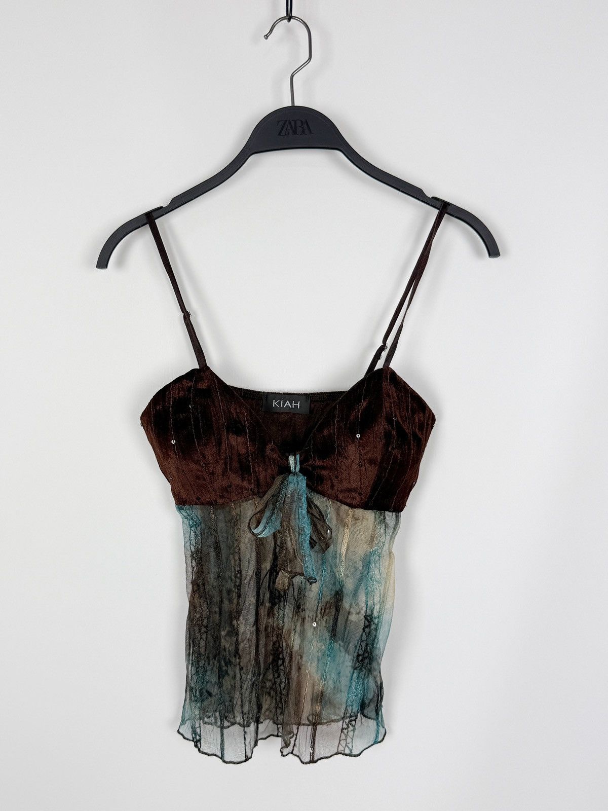 Vintage Y2K Vintage Kiah Tie Dye Sheer Mesh Camisole Top Fairycore Size M / US 6-8 / IT 42-44 - 1 Thumbnail