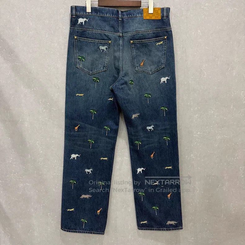 Louis Vuitton Louis Vuitton Animal Embroidered Jeans Size US 34 / EU 50 - 3 Thumbnail