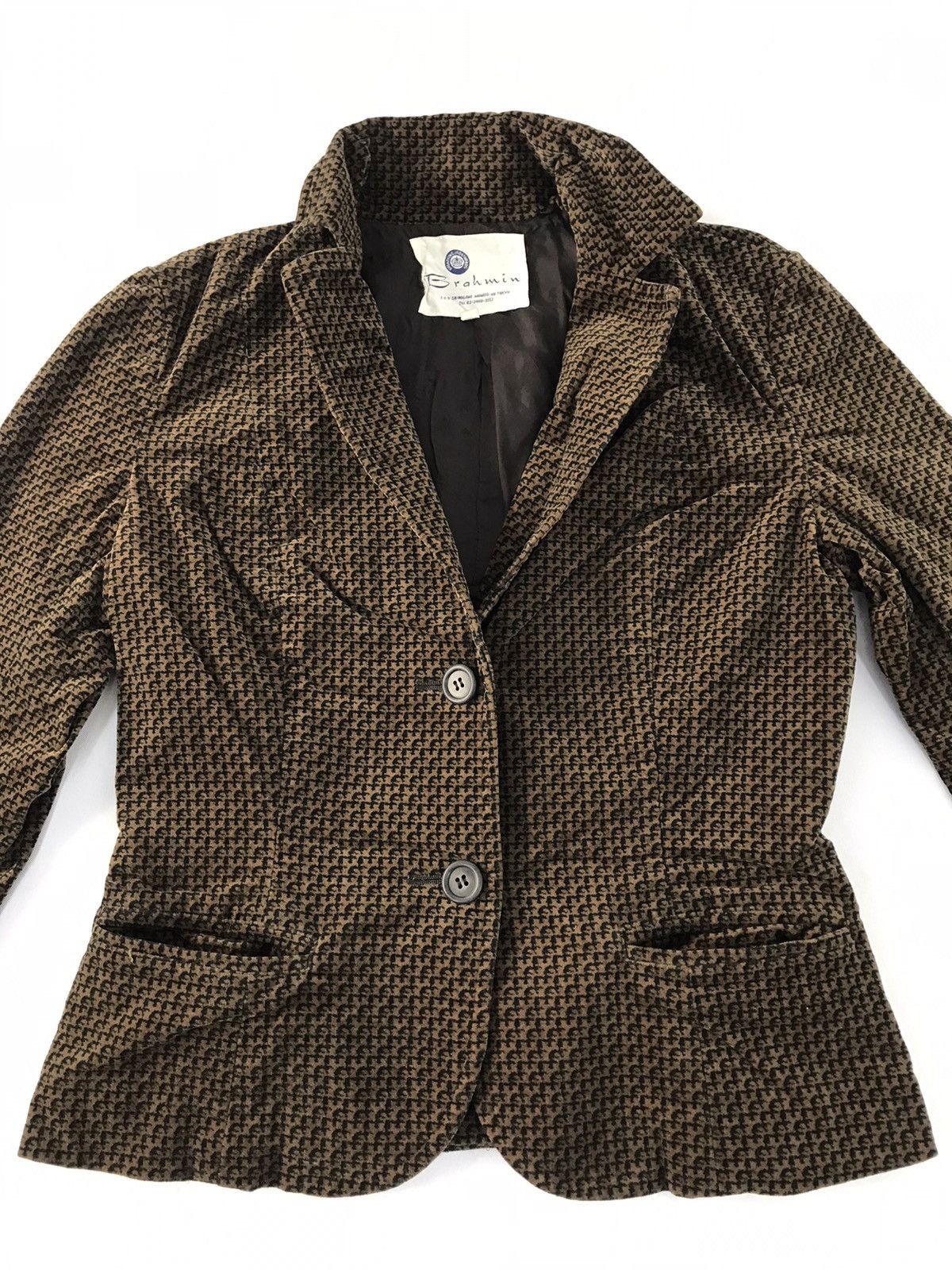 BRAHMIN 90s Brahmin Coat Jacket Full Button Nova Checked Monogram Size S / US 4 / IT 40 - 3 Thumbnail