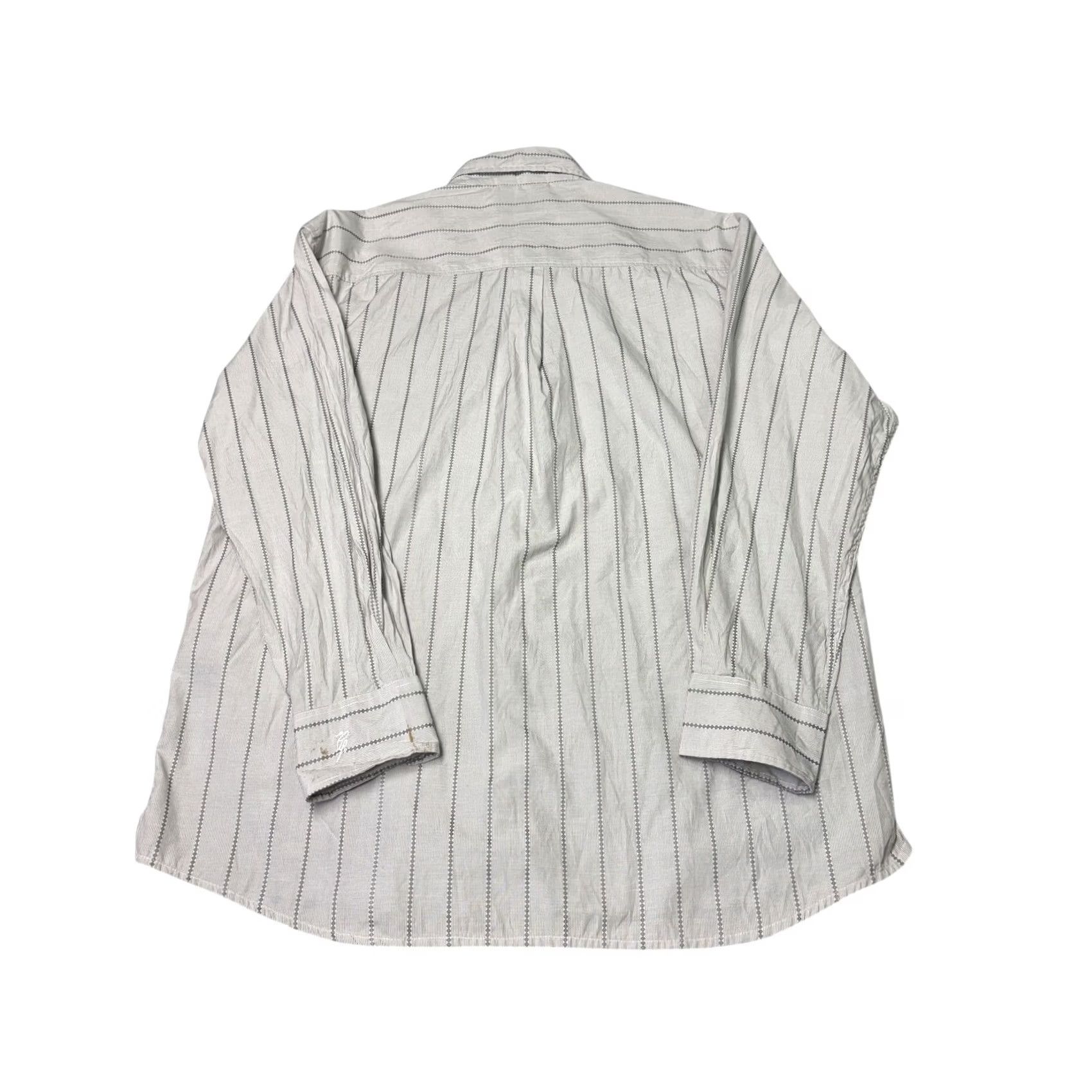 Phat Farm Phat Farm Shirt Men's Button-Up Long Sleeve Striped Casual Dress 2XL Gray Black White Diamond Weave Pattern Workwear Size US XXL / EU 58 / 5 - 6 Thumbnail