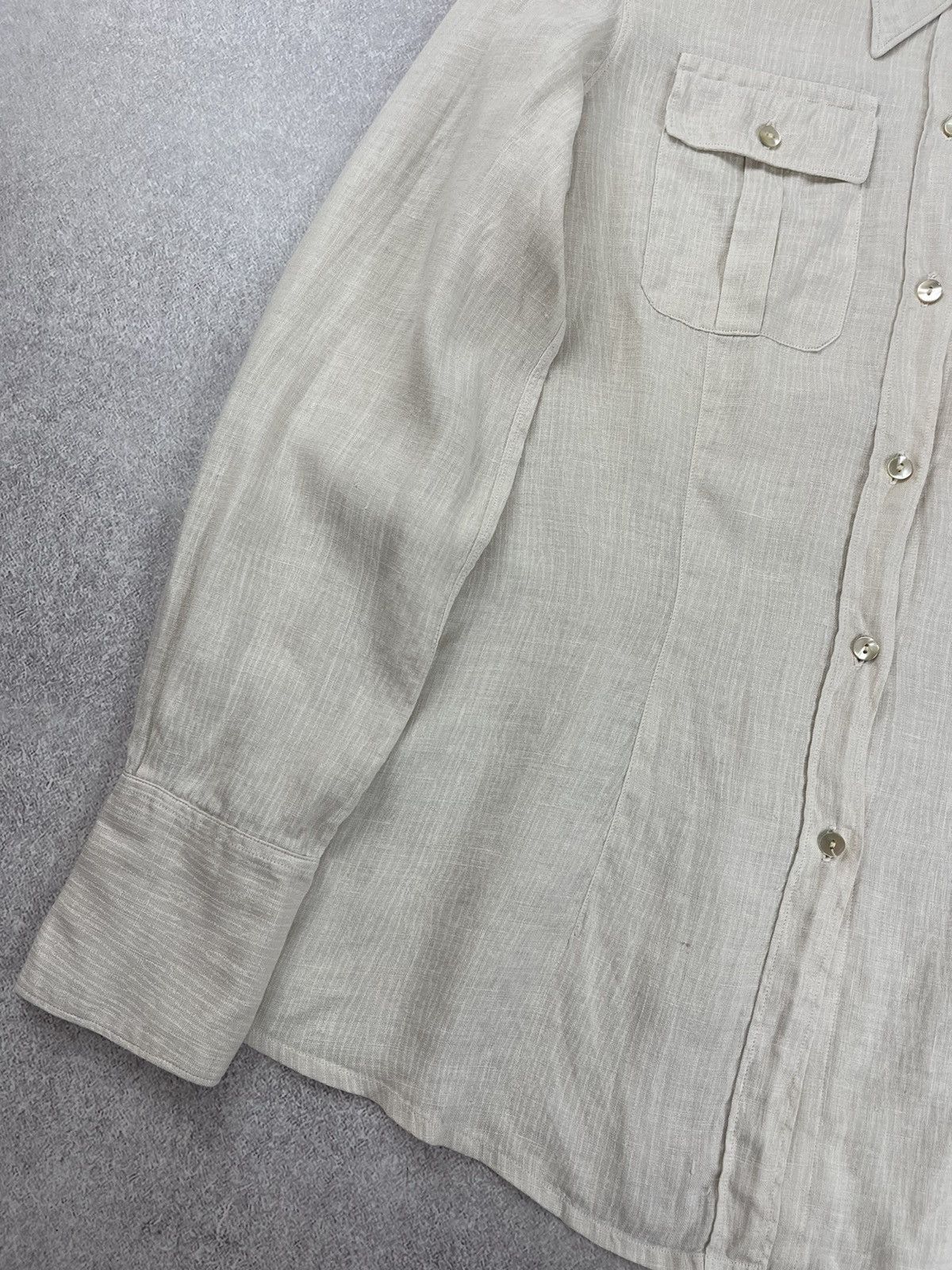 C.P. Company C.P. Company Linen Long Sleeve Shirt Size 46 Size L / US 10 / IT 46 - 3 Thumbnail