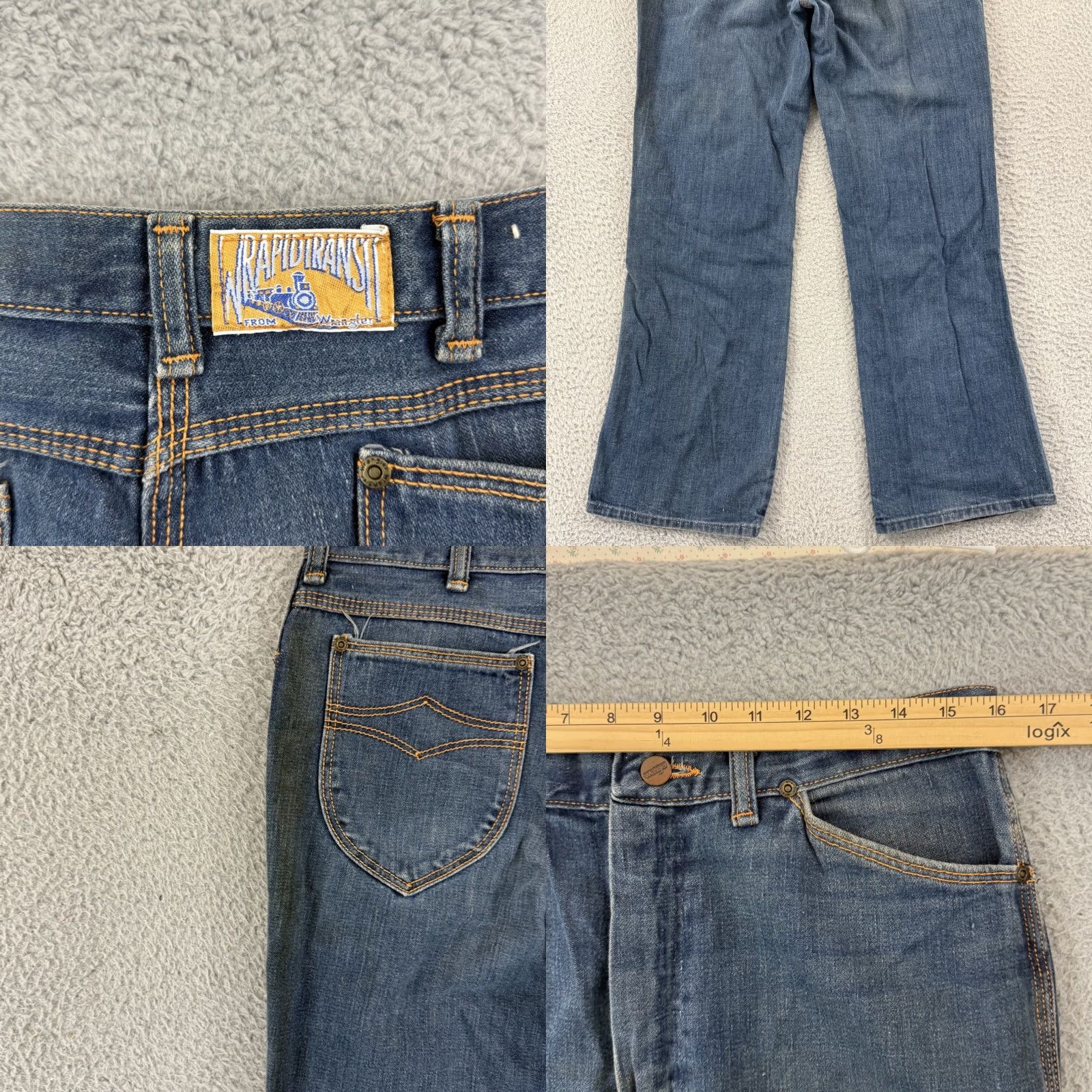 Wrangler VINTAGE Wrangler Jeans Mens 32x30 Blue Wrapid Transit 70s Bootcut Denim Cowboy Wrangler Retro Jeans 70s Cowboy Mens Blue Jeans Size 24" / US 00 / IT 34 - 8 Thumbnail