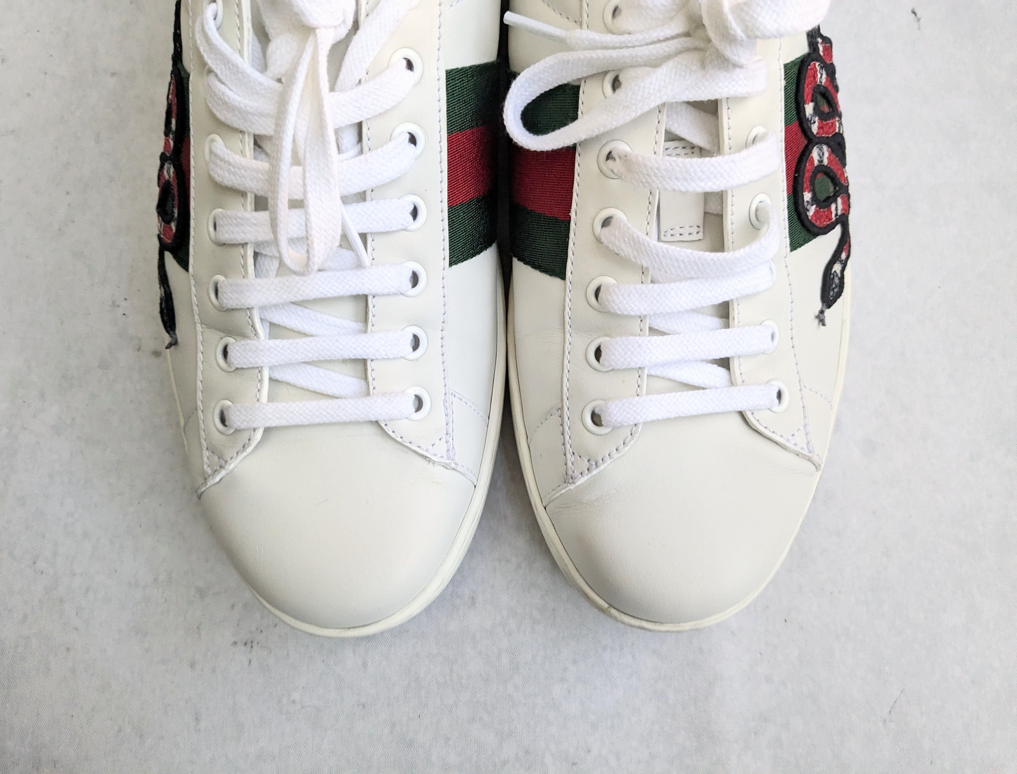 Gucci Gucci Ace Sneakers Snake 10 White Low Tops Leather Size US 10 / EU 43 - 2 Thumbnail