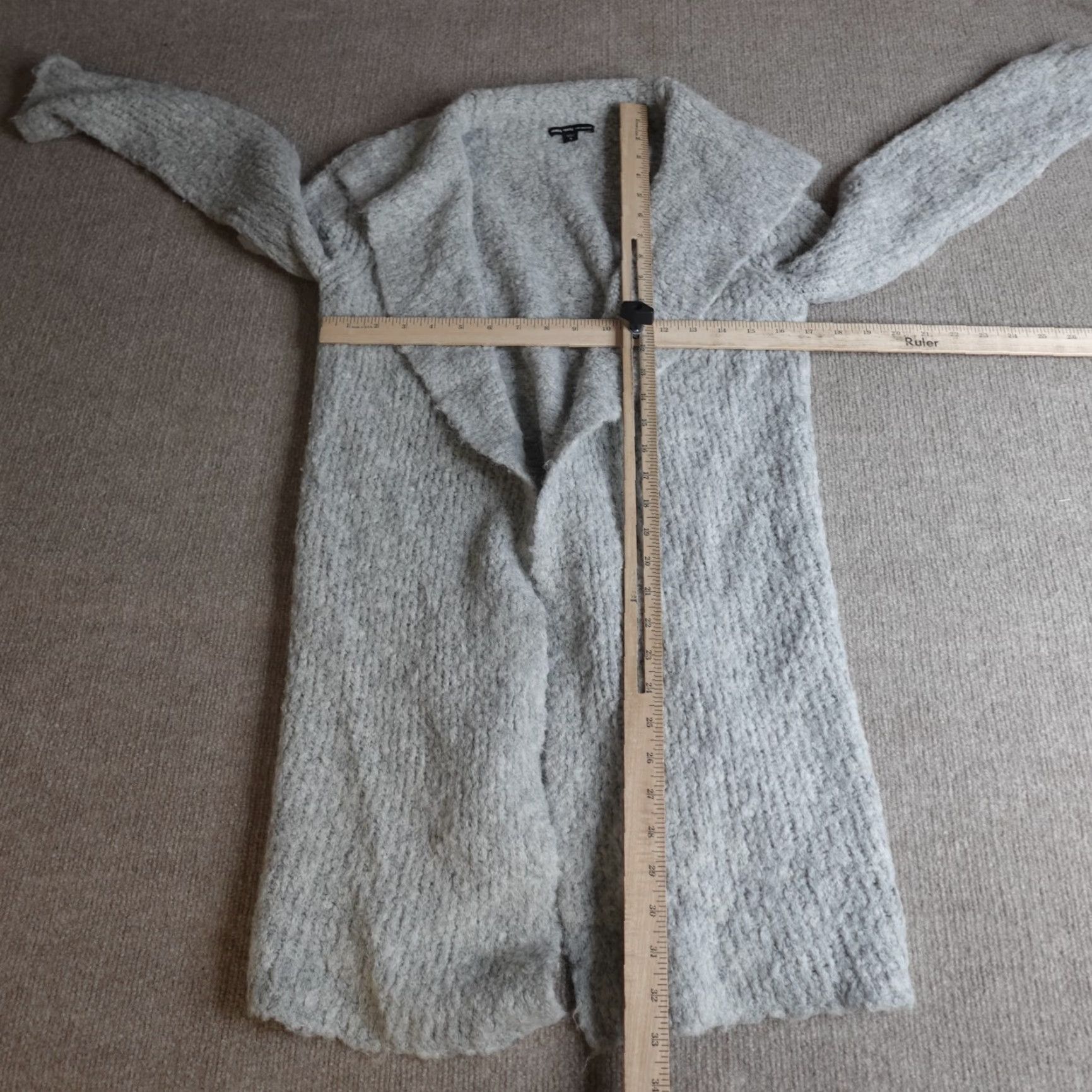 James Perse James Perse Womens Sweater XS Gray Open Front Boucle Cardigan Size XS / US 0-2 / IT 36-38 - 3 Thumbnail