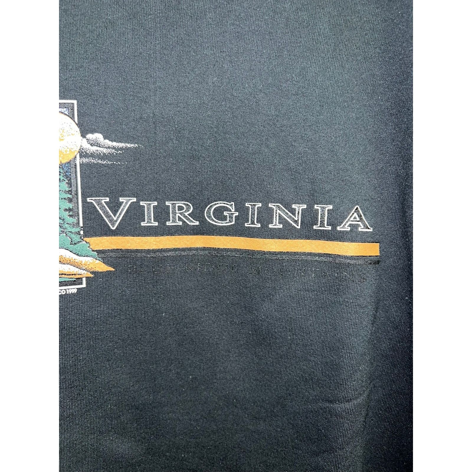 Jerzees Vintage Virginia Sweatshirt Crewneck Mountains Black USA 90s Size US XL / EU 56 / 4 - 4 Thumbnail