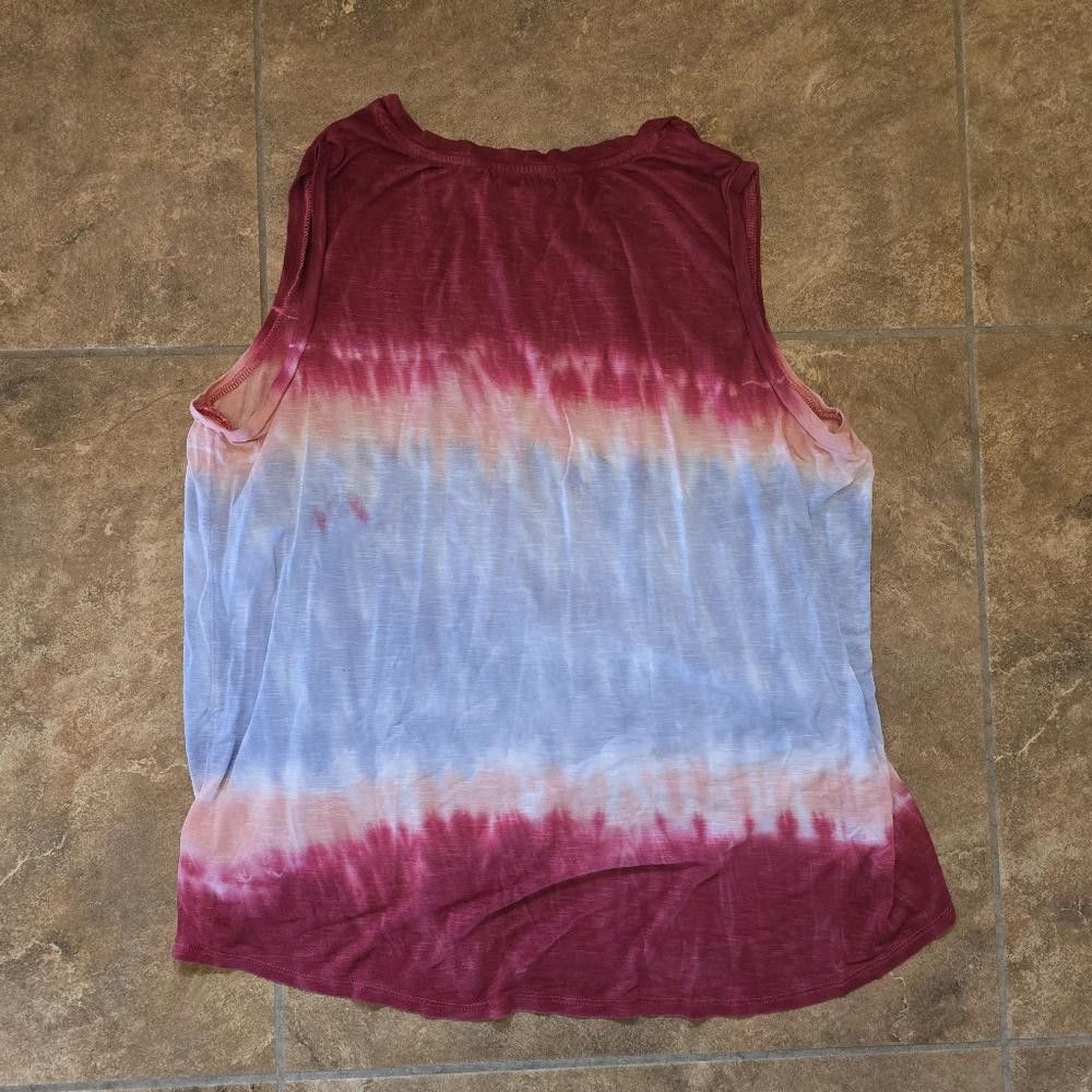 Designer Burgundy Blue Tie Dyed KR Tank Size L / US 10 / IT 46 - 2 Thumbnail