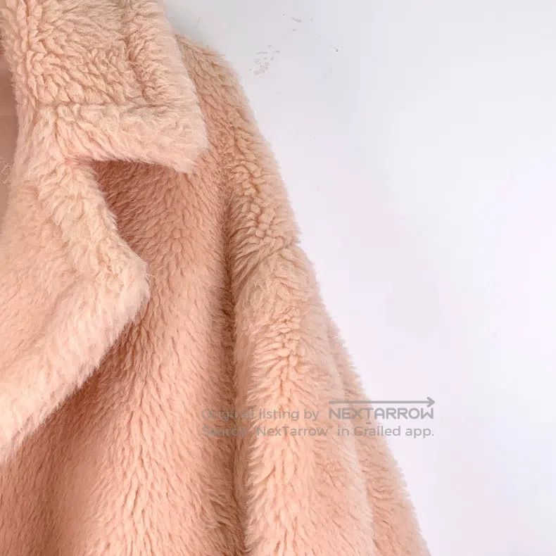 Max Mara Max Mara Pink Teddy Alpaca Hair Lapel Double Breasted Long Size L / US 10 / IT 46 - 3 Thumbnail