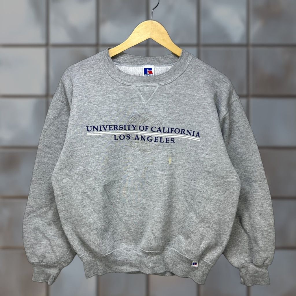 VINTAGE 90s UCLA Sweatshirt Russell Athletic Men M Gray Pullover UCLA Sweatshirt University LA Mens