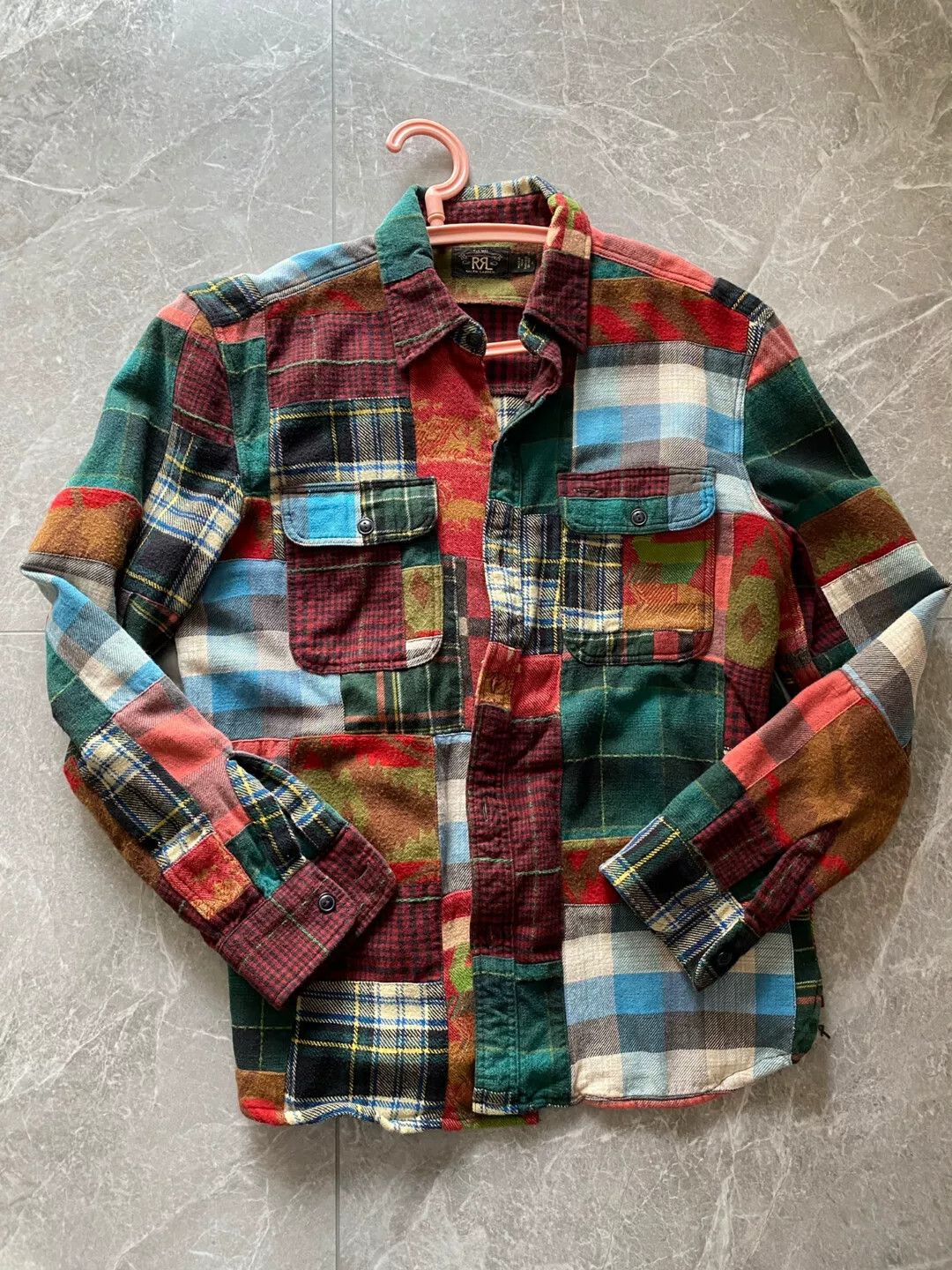 rrl plaid shirt in multicolor design