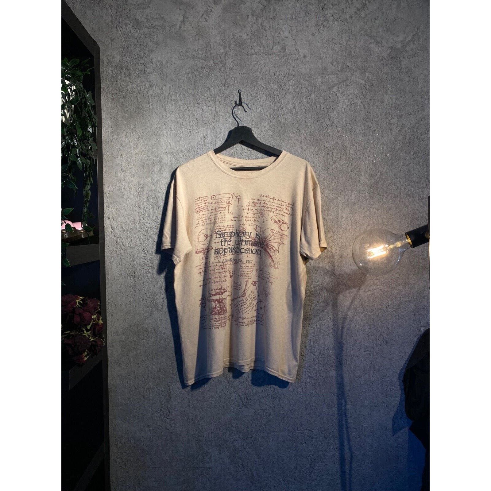 image of Vintage Art Leonardo Da Vinci Shirt 90's Painting Archive in Beige, Men's (Size Large)