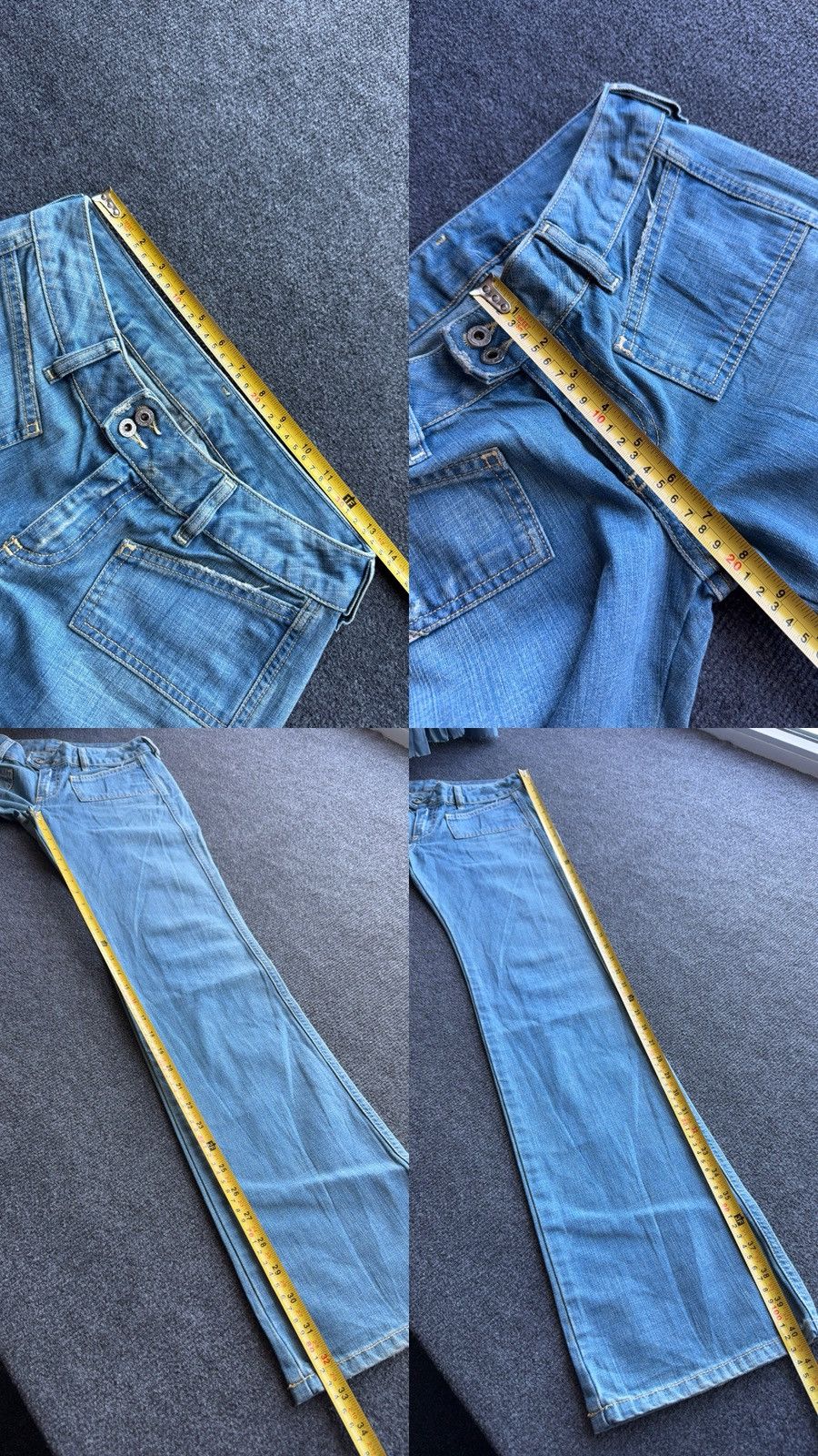 Diesel 90s Retro Diesel P-Hush Y2K Low Rise Flared Denim Jeans Size 27" / US 4 / IT 40 - 20 Thumbnail