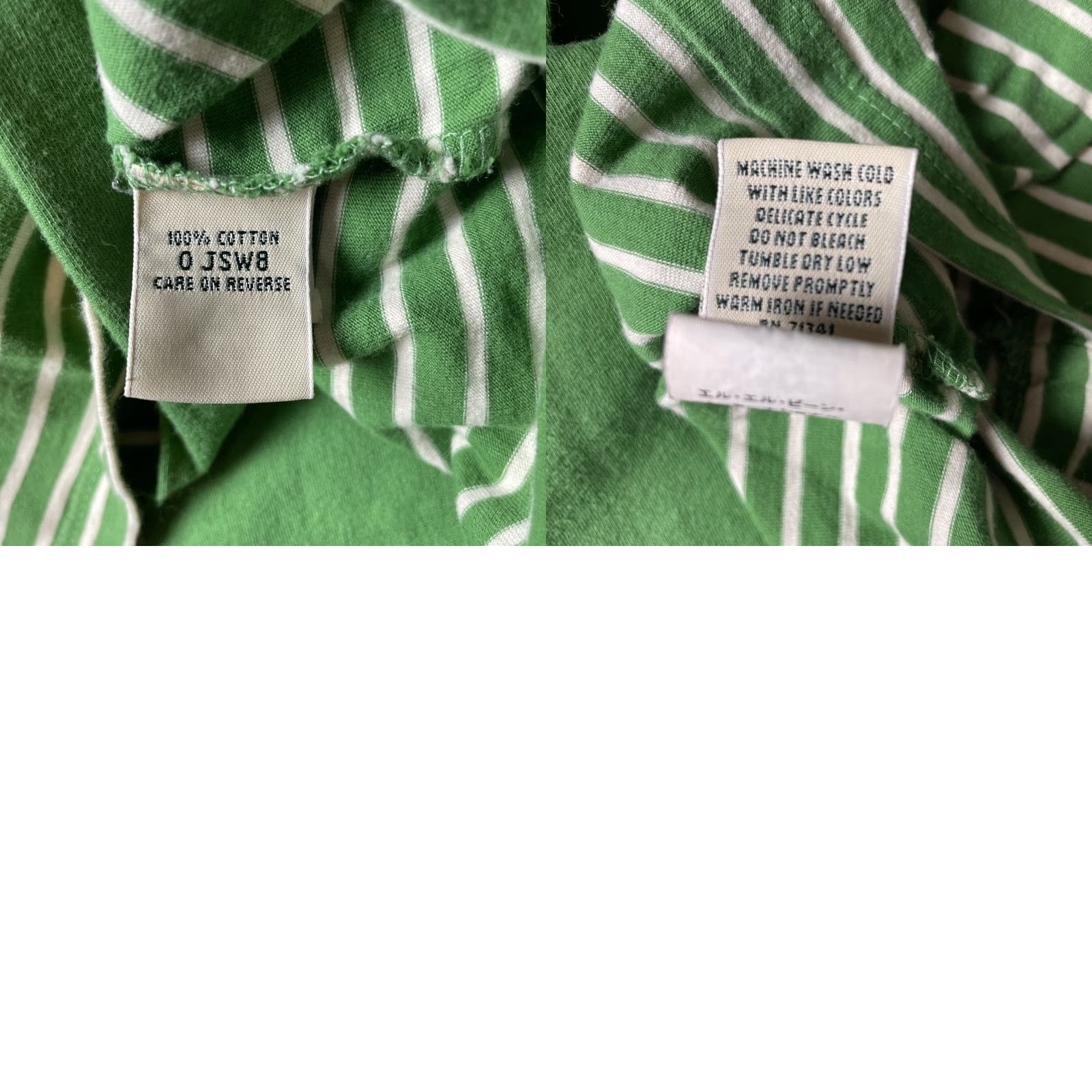 Vintage VINTAGE L.L. Bean Green Striped Knit Top T-Shirt with Scarf Women's M Casual Size M / US 6-8 / IT 42-44 - 8 Thumbnail