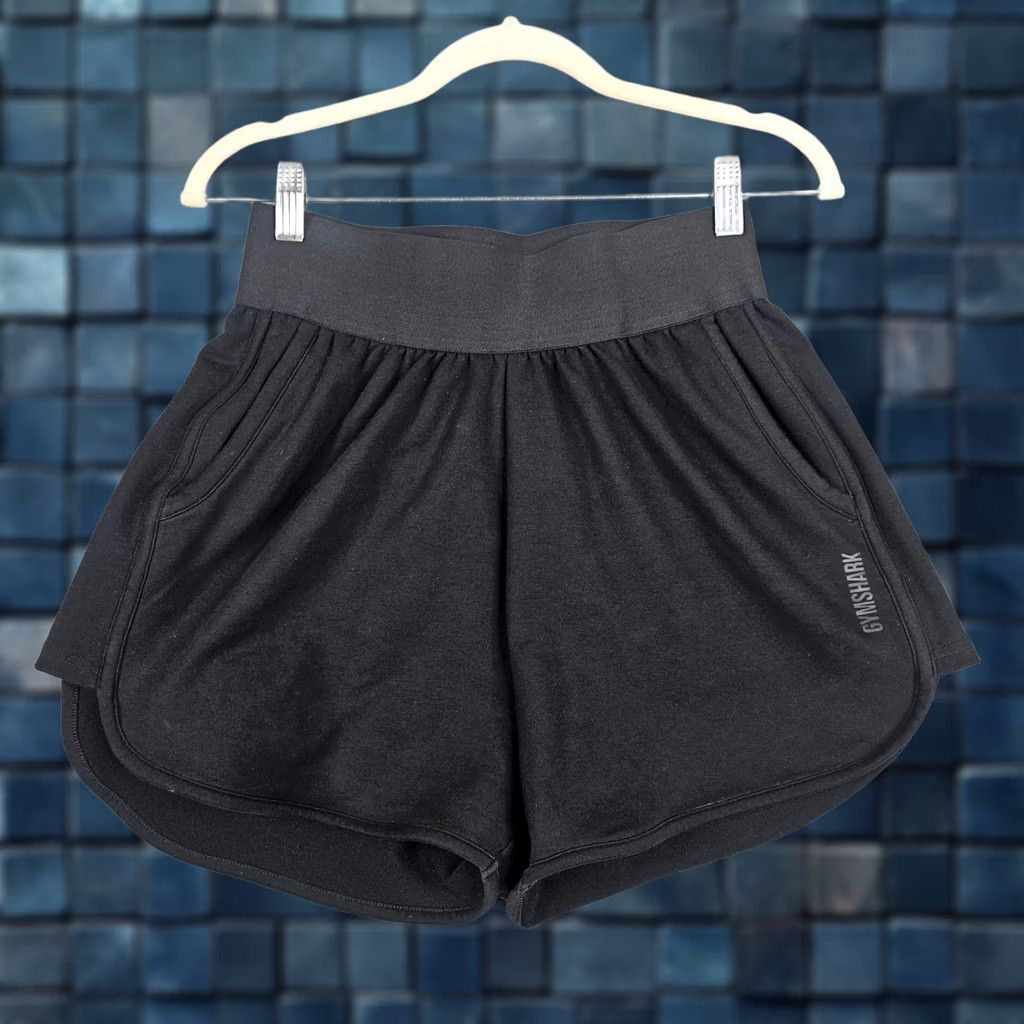Gymshark Gymshark Women's Black High Rise Elastic Waist Short M Shorts Casual Athletic Athletic Womens Size 32" / US 10 / IT 46 - 1 Thumbnail