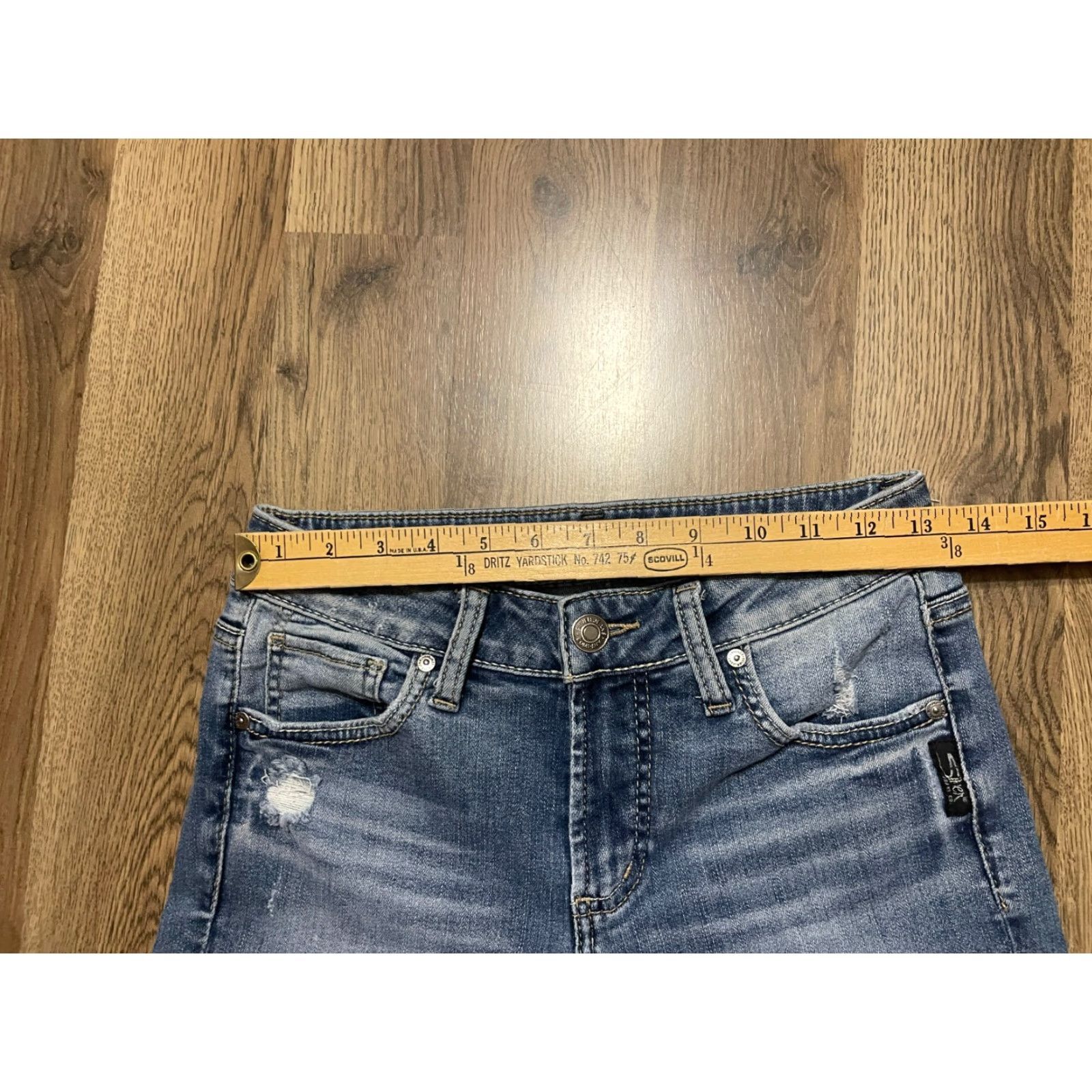 Silver Jeans Co. Silver Jeans Women's Denim Avery Slim Crop Jeans 27/26 Blue Cropped Raw Hem Size 27" / US 4 / IT 40 - 4 Thumbnail