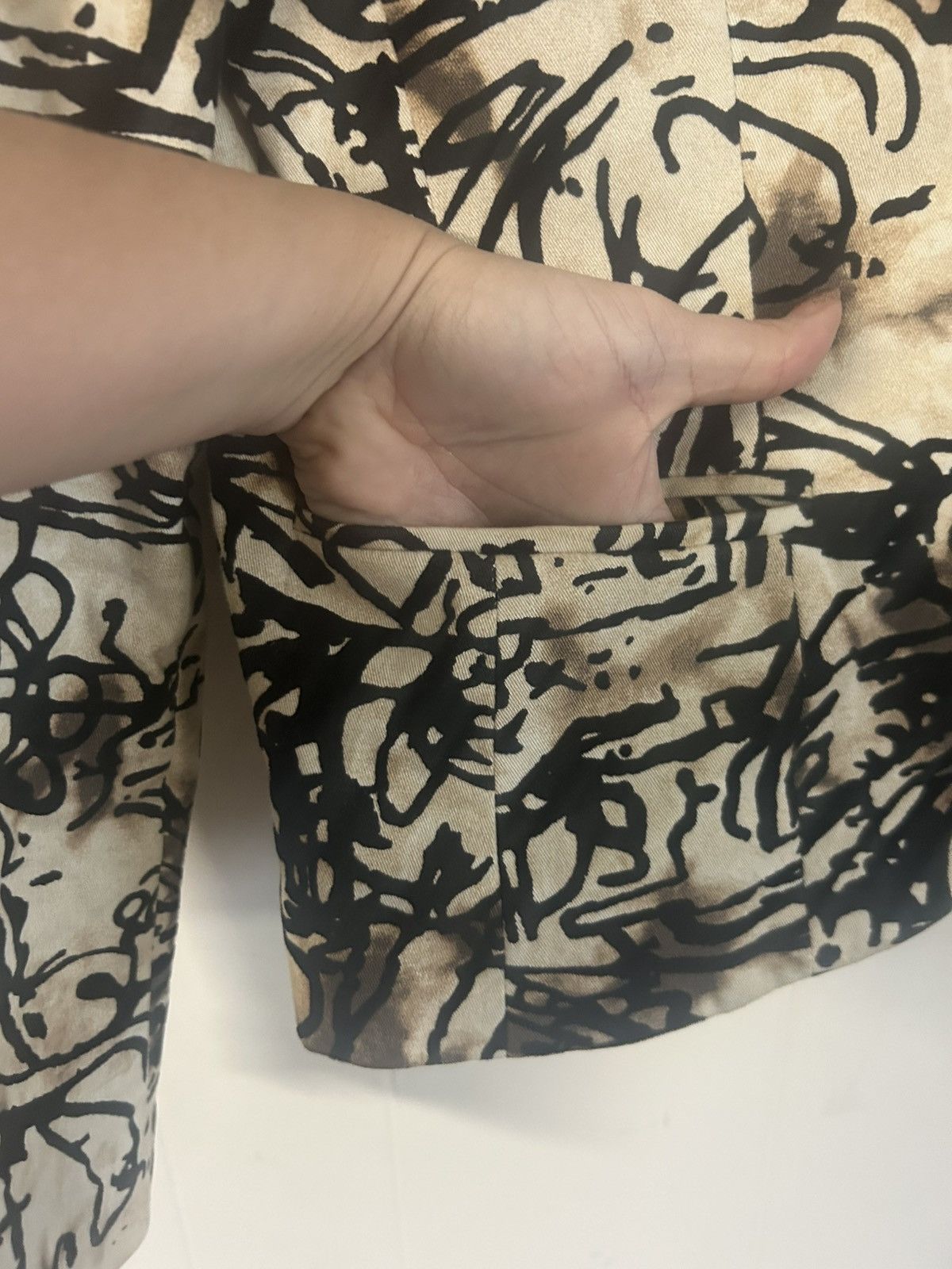 Other Betty Barlay Blazer, M, Brown/Black Velvet Abstract Pattern Size M / US 6-8 / IT 42-44 - 7 Thumbnail