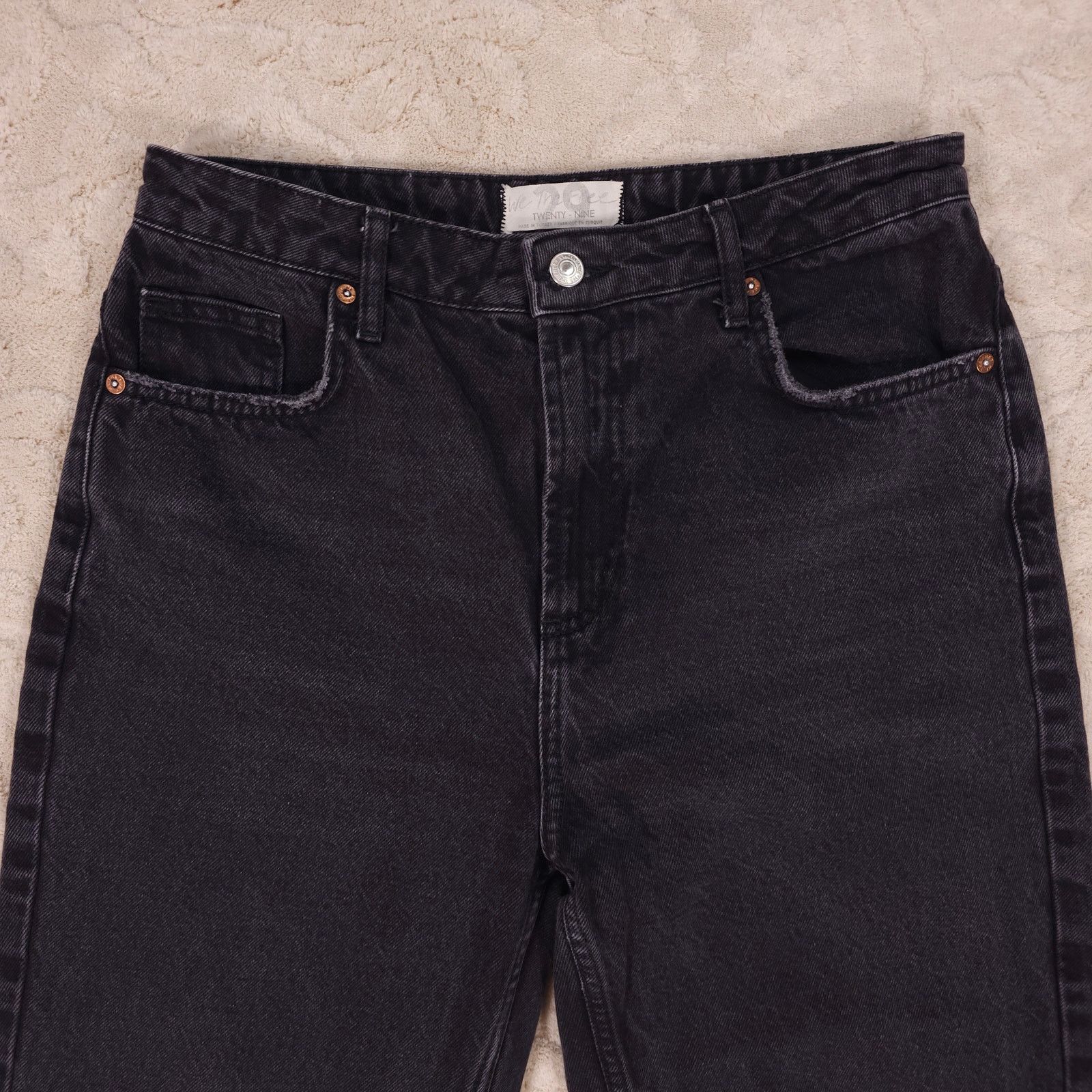 Free People We The Free Dakota High Waist Straight Leg Black Jeans Sz 29 Size 29" - 2 Thumbnail