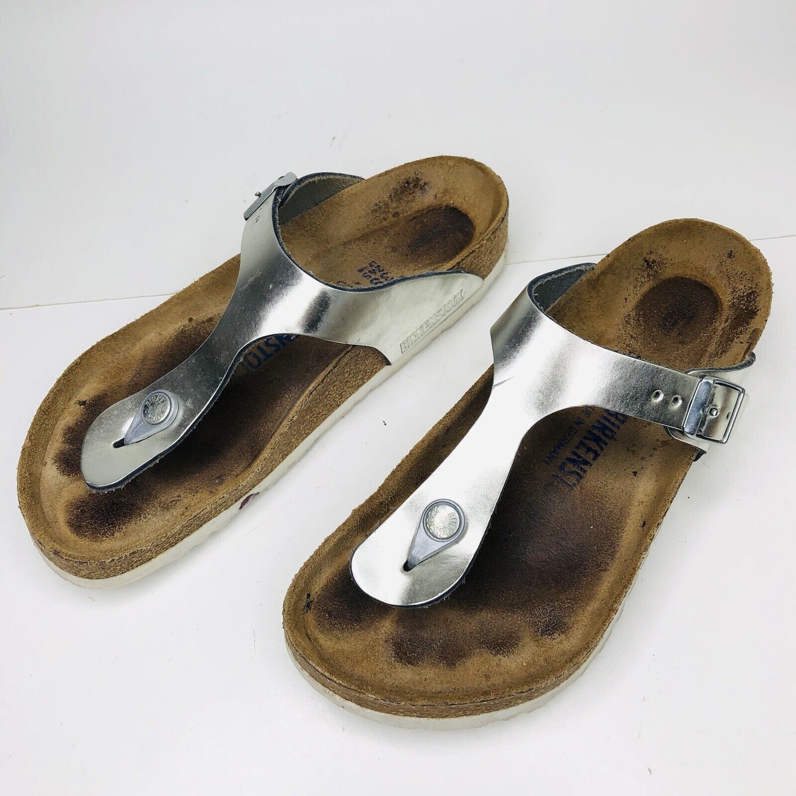 Birkenstock Birkenstock Women's Gizeh Thong Sandals Silver Size EU 38 Size US 7.5 / IT 37.5 - 3 Thumbnail