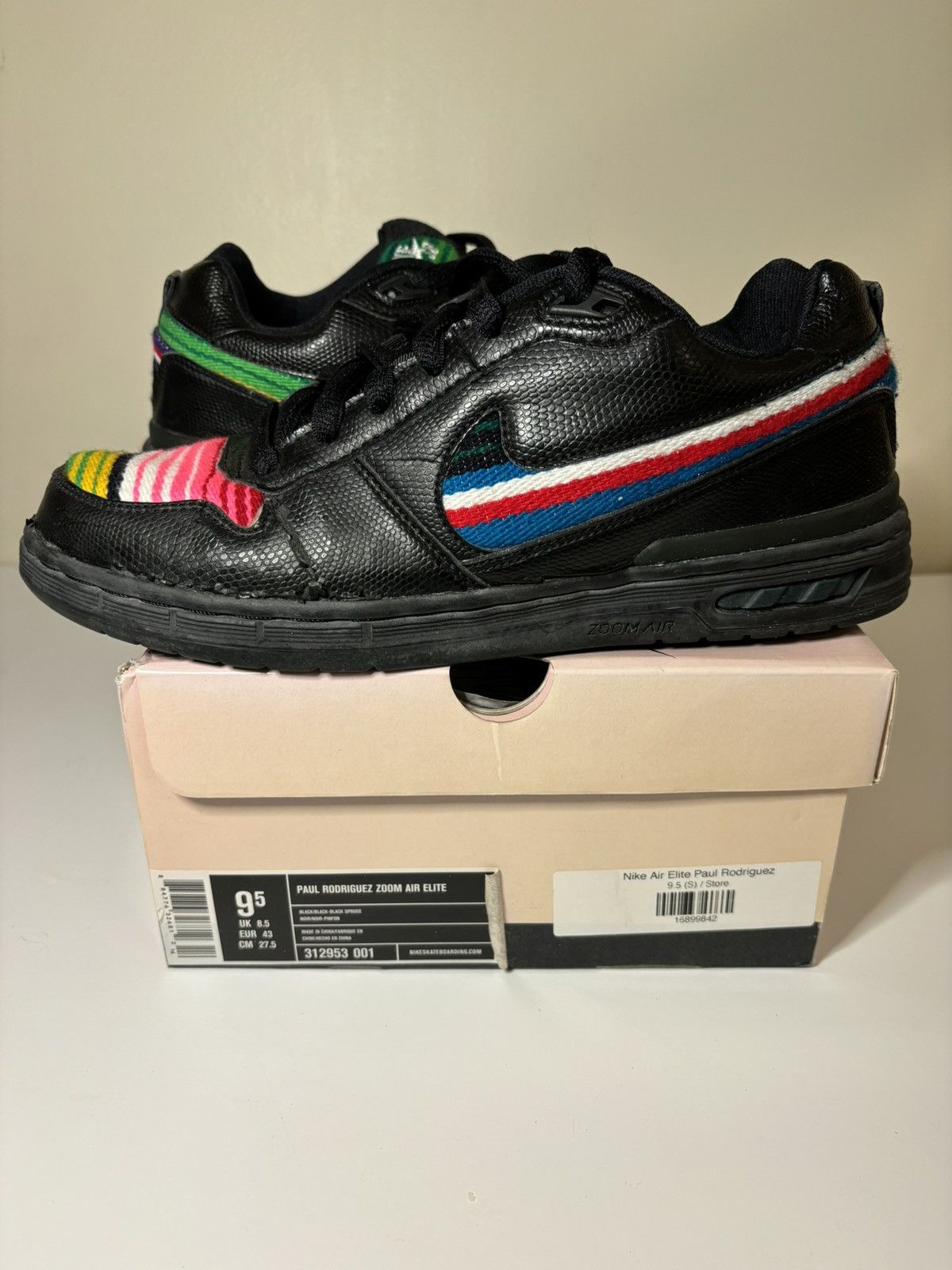 image of 2005 Nike Air Sb Zoom Elite Prod ‘Mexican Blanket’ Size 9.5 Shoes in Black, Men's