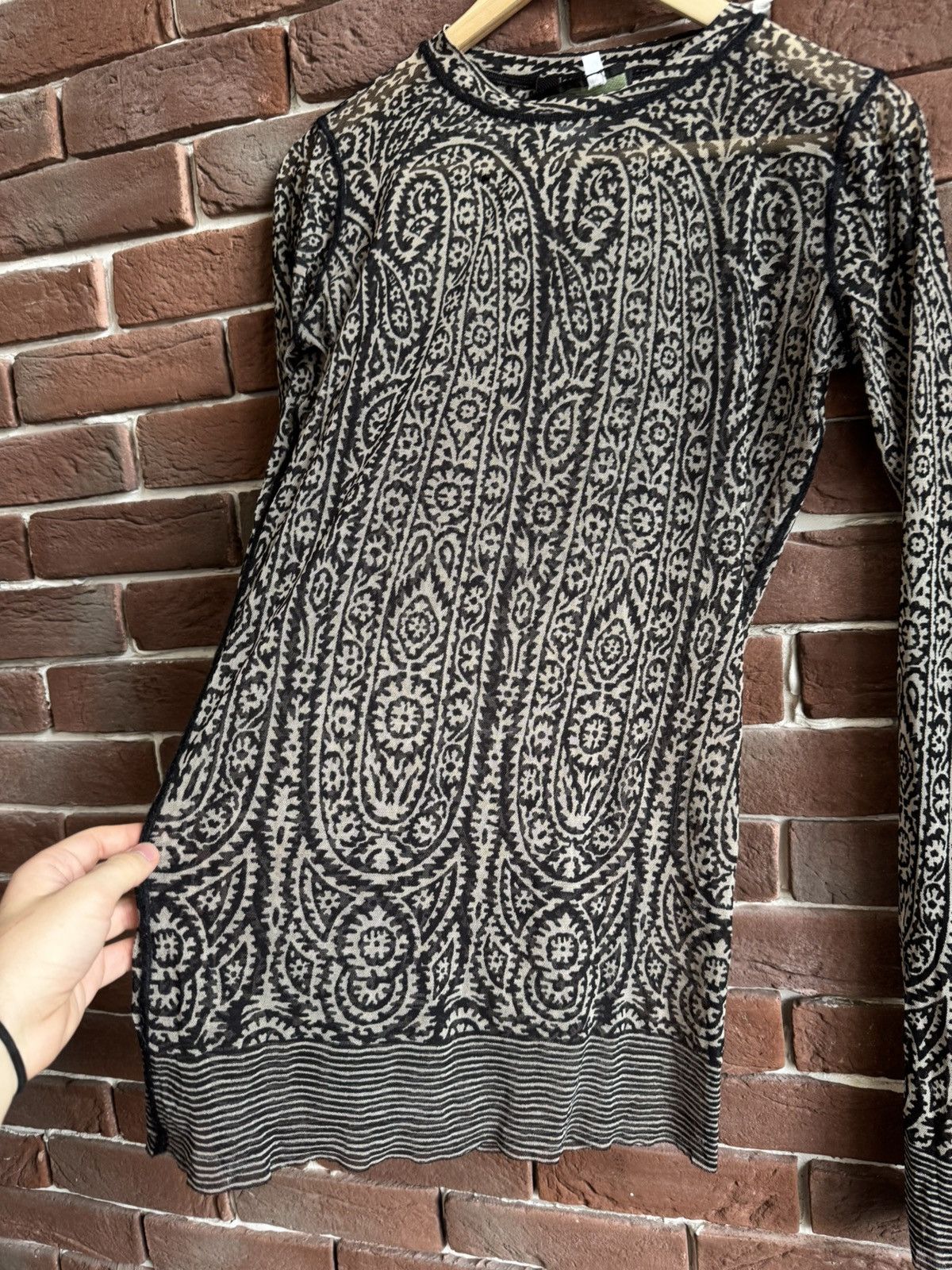 Jean Paul Gaultier Vintage 90s Jean Paul Gaultier Paisley Mesh LS TOP JP Shirt Size XL / US 12-14 / IT 48-50 - 4 Thumbnail