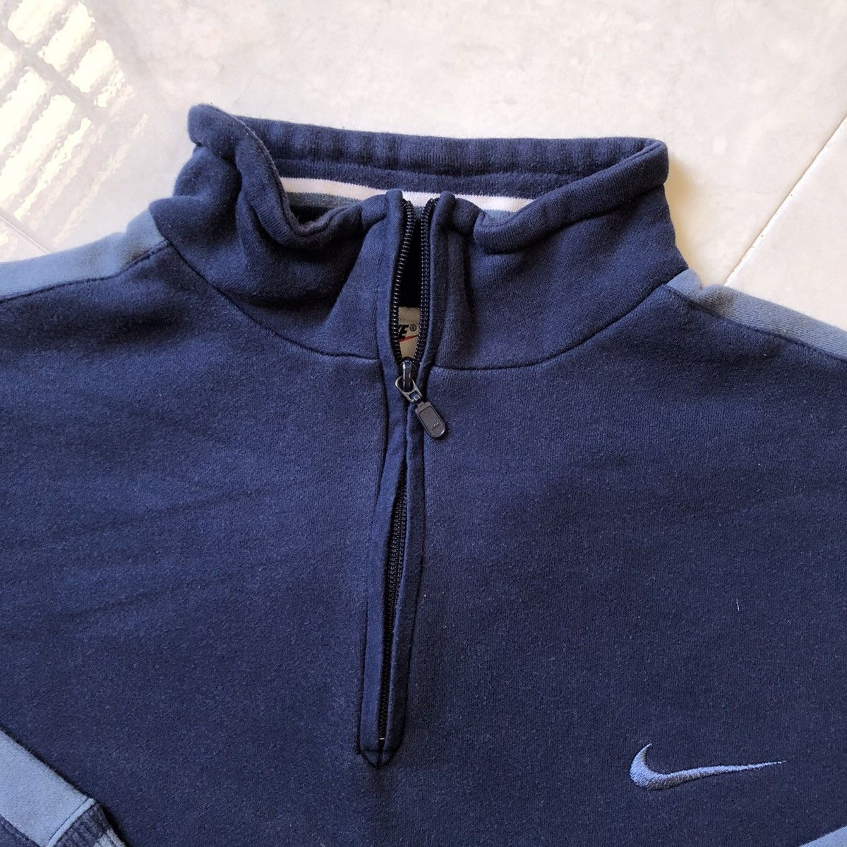 Nike × Vintage NIKE Spellout Backprint Design Half Zip Sweatshirt Size US L / EU 52-54 / 3 - 3 Thumbnail