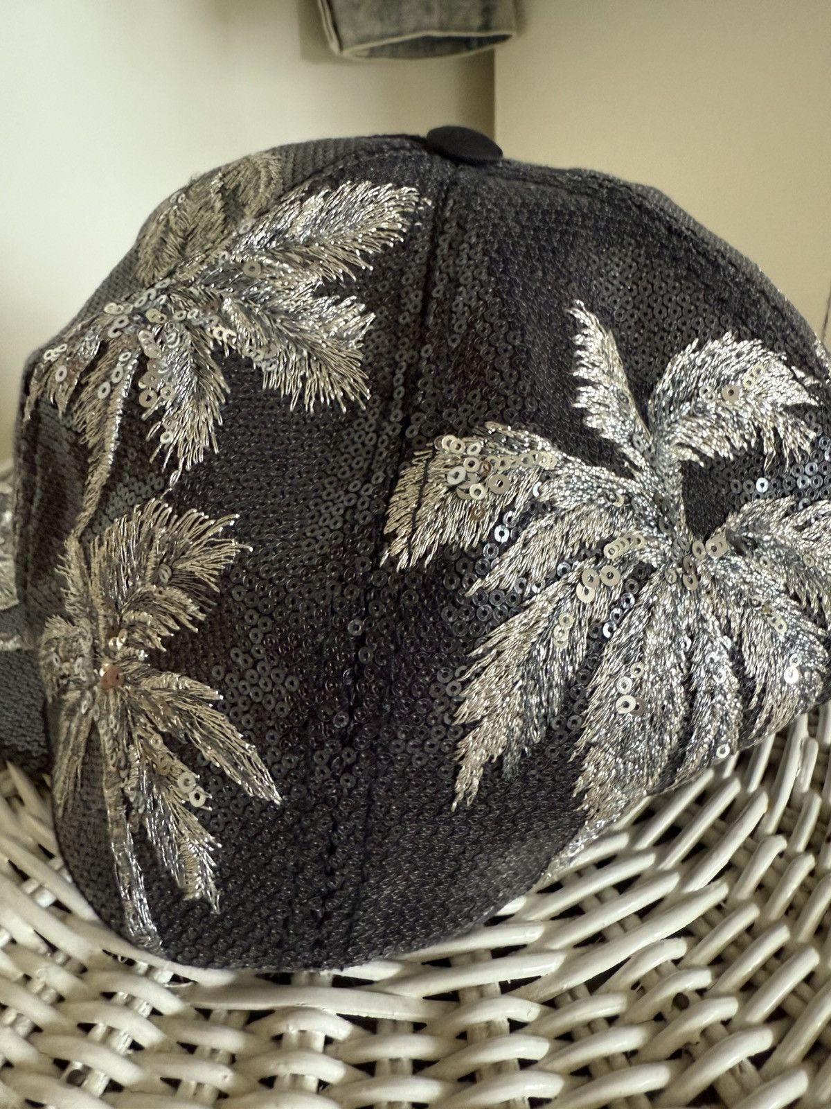 Celine Celine Hedi Slimane embroidered sequin palm tree cap trucker Size ONE SIZE - 8 Thumbnail