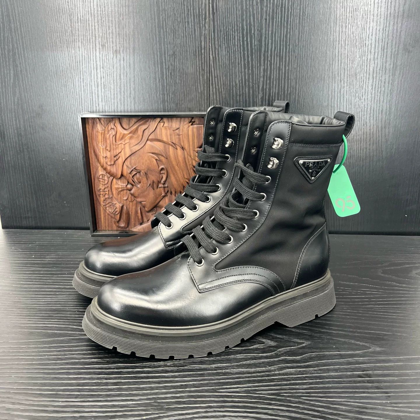 Prada Prada Black Martin Boots Triangle Logo Size US 8.5 / EU 41-42 - 1 Thumbnail