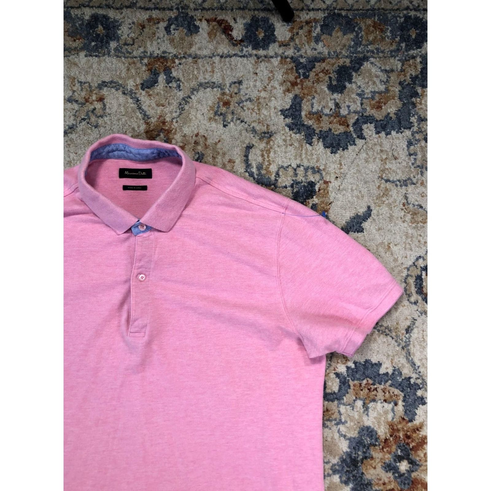 Massimo Dutti Massimo Dutti Polo Shirt Mens XL Pink Solid Short Sleeve Casual Size US XL / EU 56 / 4 - 4 Thumbnail