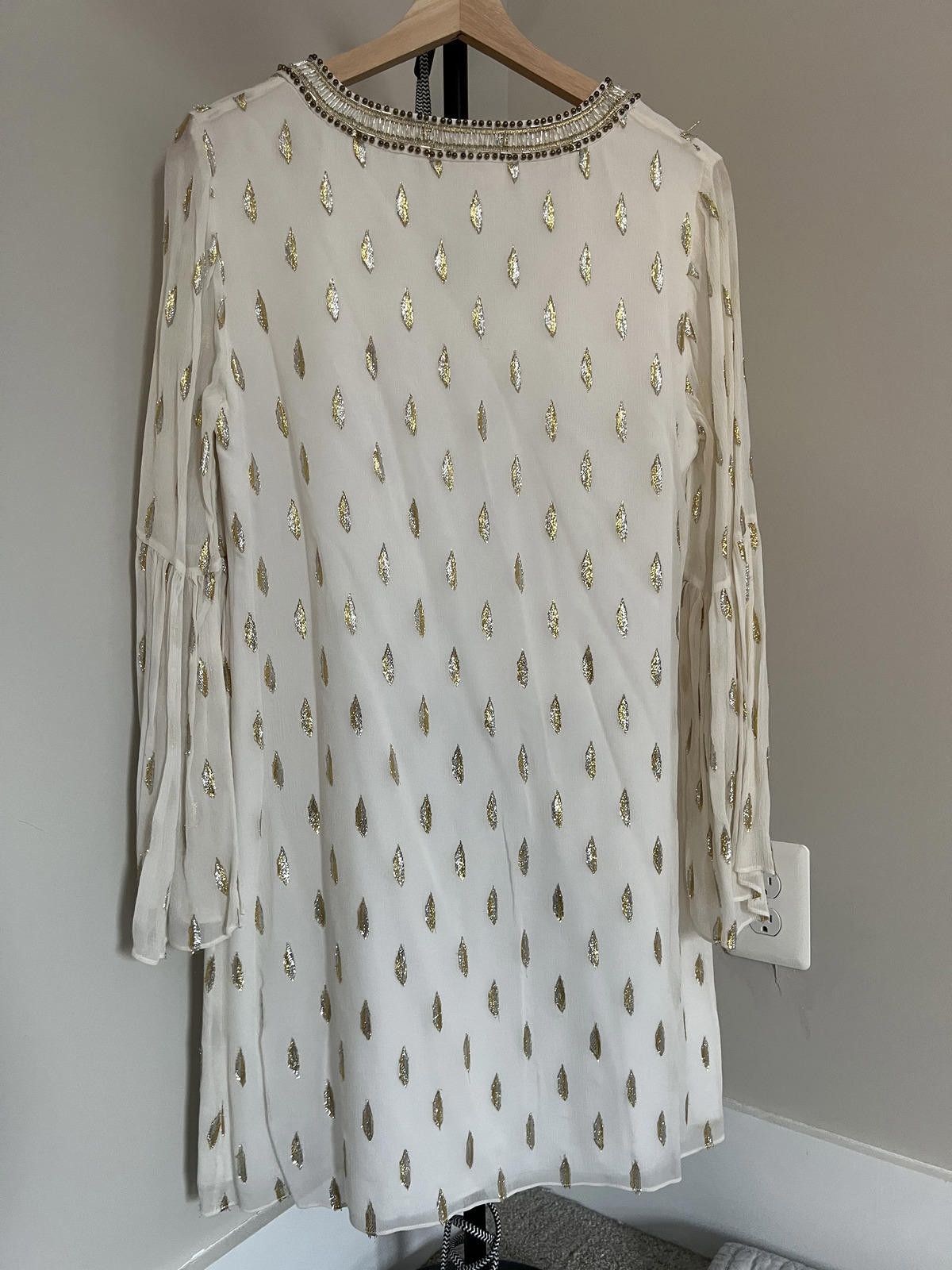 Lilly Pulitzer Lilly Pulitzer Amory Silk Dress Resort White Gold Metallic Size M / US 6-8 / IT 42-44 - 5 Thumbnail