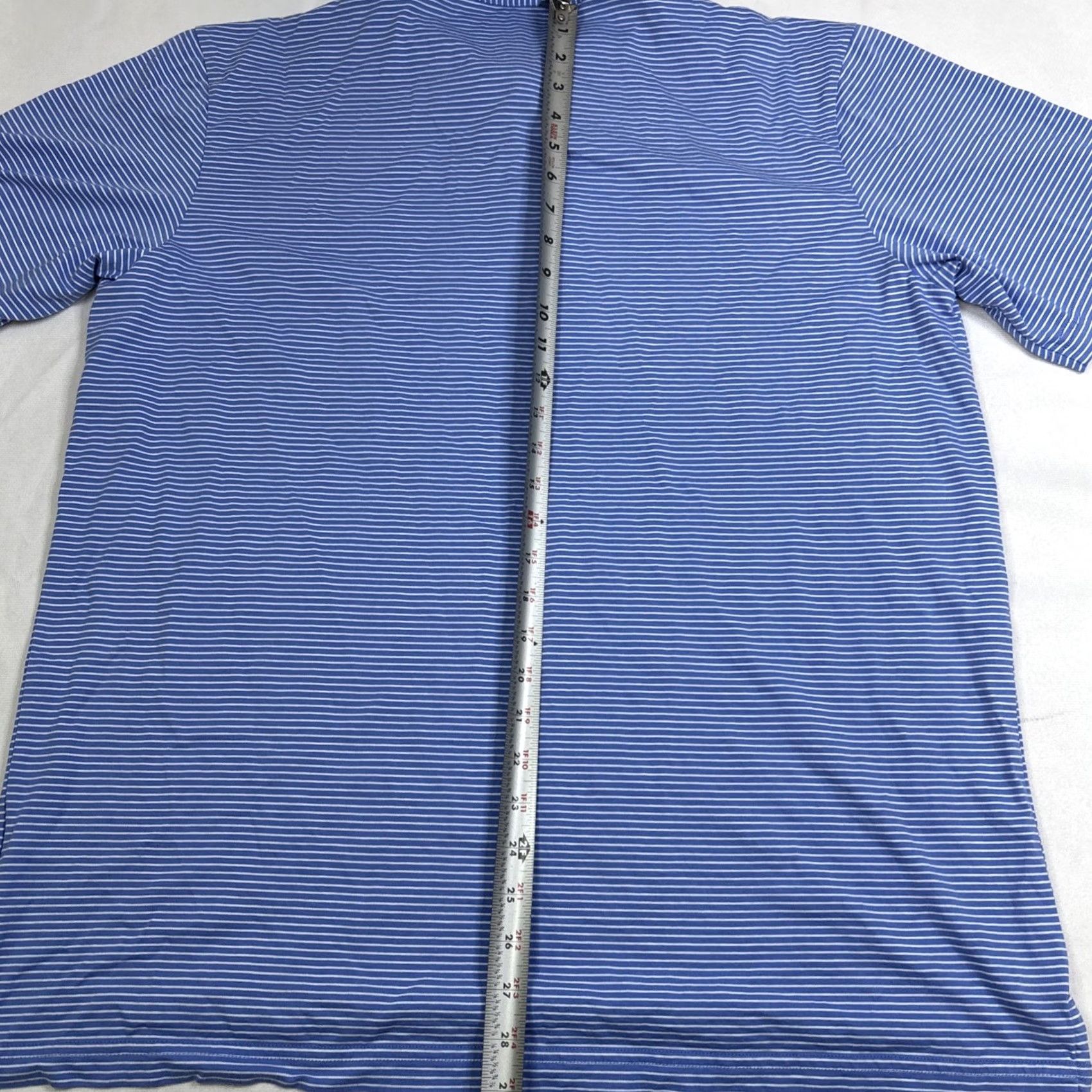 Peter Millar Peter Millar Polo Shirt Men’s XL Striped Blue Pima Cotton Golf Lightweight Mens XL Blue Striped Polo Golf Lightweight Size US XL / EU 56 / 4 - 6 Thumbnail
