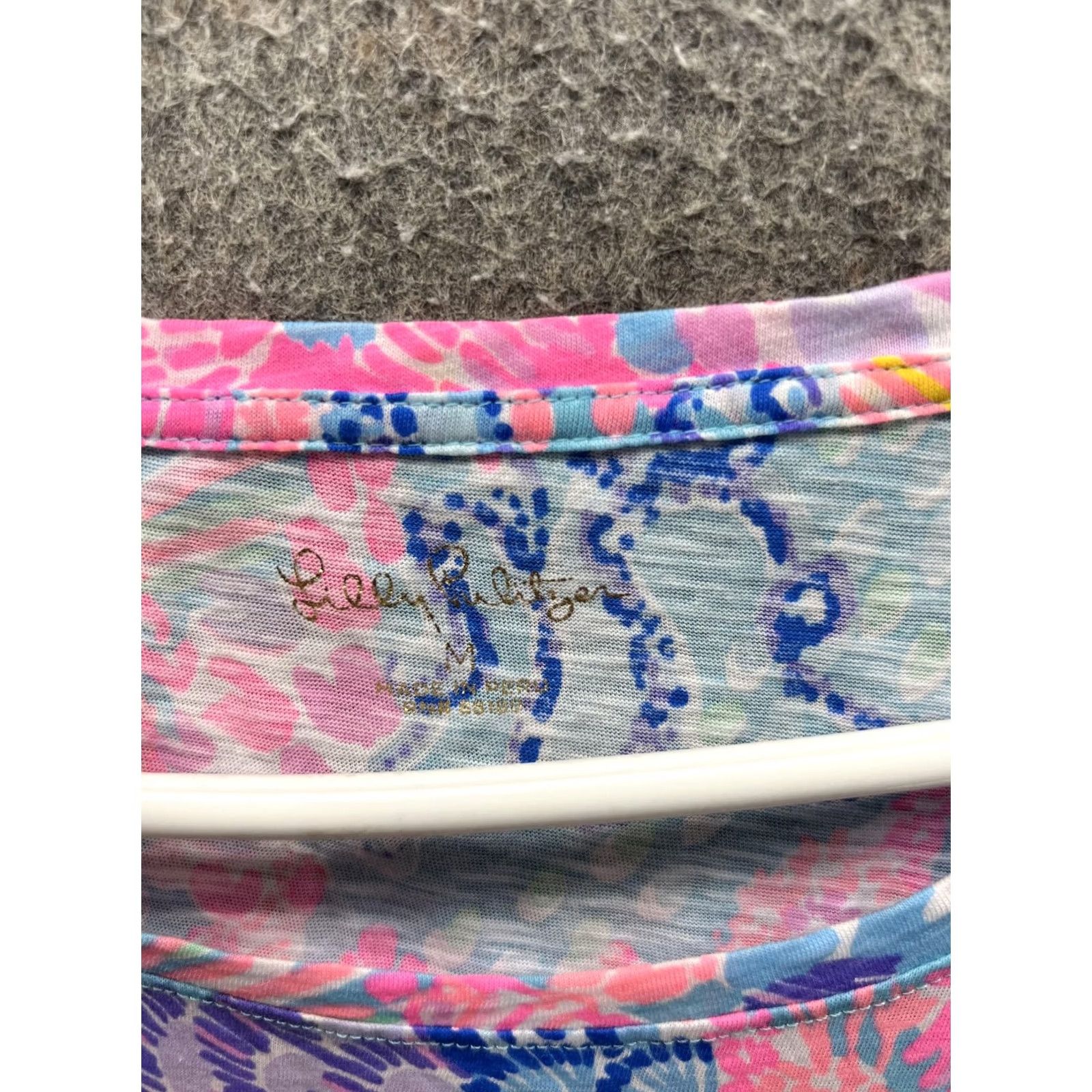 Lilly Pulitzer Lilly Pulitzer Shirt Womens M Multicolor Scoop Neck Short Sleeve Floral Top Size M / US 6-8 / IT 42-44 - 6 Thumbnail