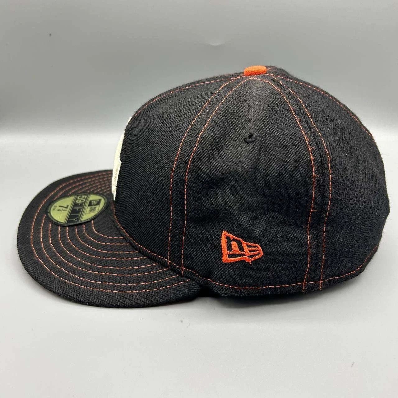 New Era Los Angeles LA Dodgers Hat Men 7 1/4 Black Fitted Cap Wool Size ONE SIZE - 3 Thumbnail