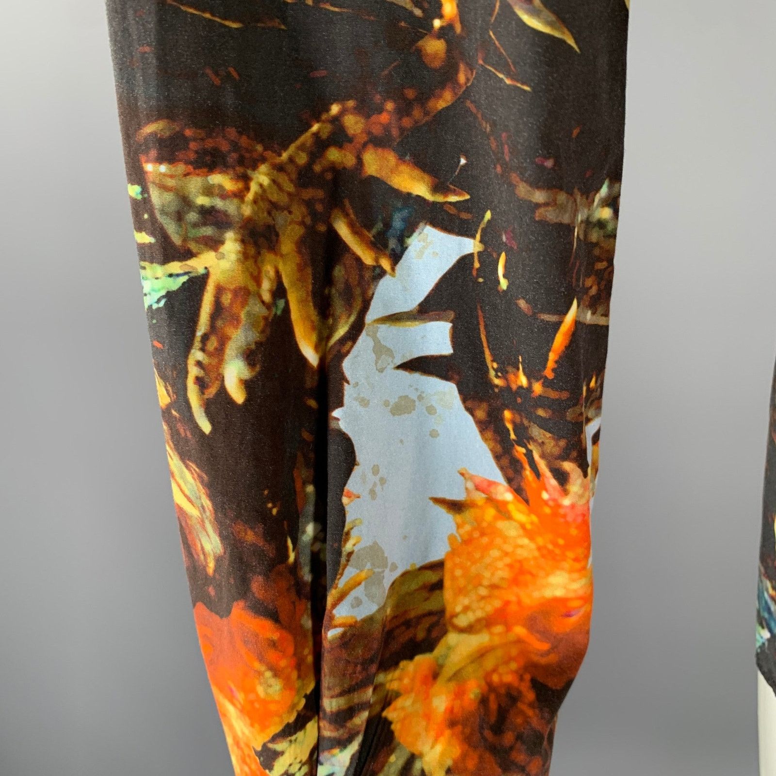 Givenchy GIVENCHY Black Orange Animal Print Cotton Long Sleeve Shirt Size US XS / EU 42 / 0 - 5 Thumbnail