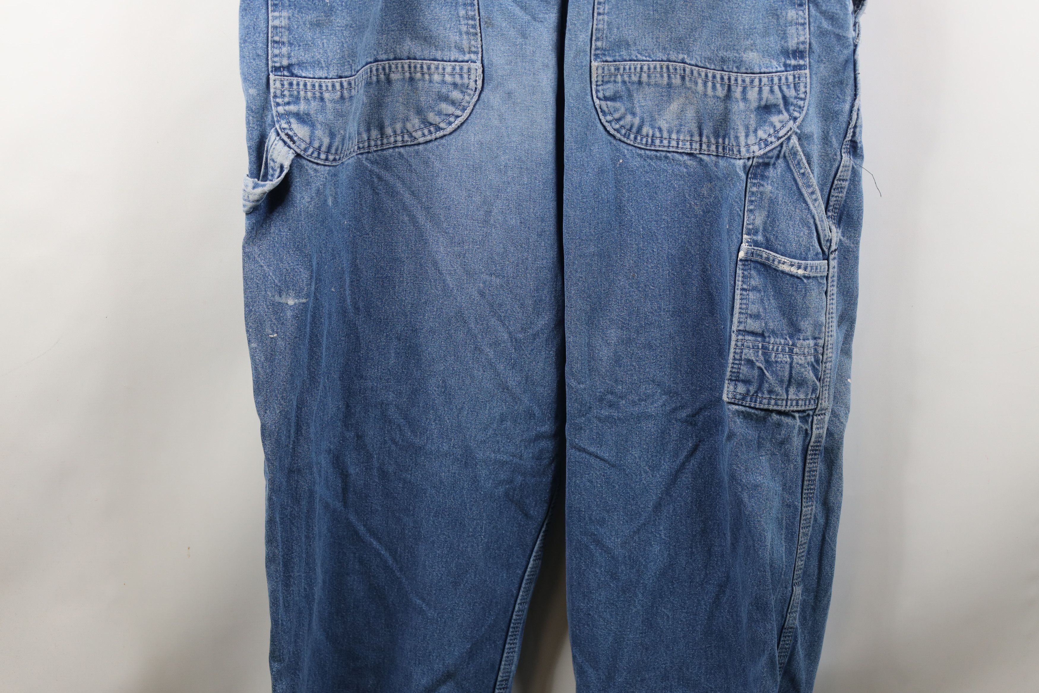 Vintage Vintage 90s Streetwear Thrashed Wide Leg Denim Overalls Size US 40 / EU 56 - 22 Thumbnail