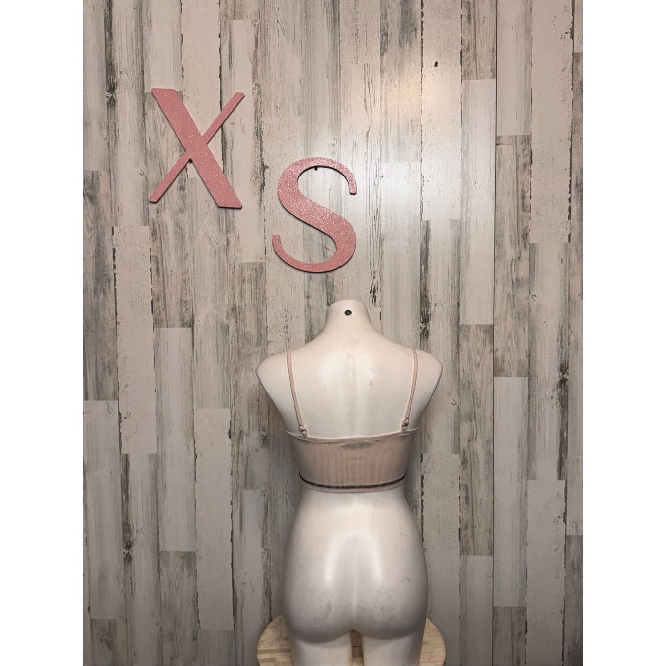 Other Nude Beige Ribbed Bustier Crop Top with Black Stitching – Size XS Size XS / US 0-2 / IT 36-38 - 4 Thumbnail
