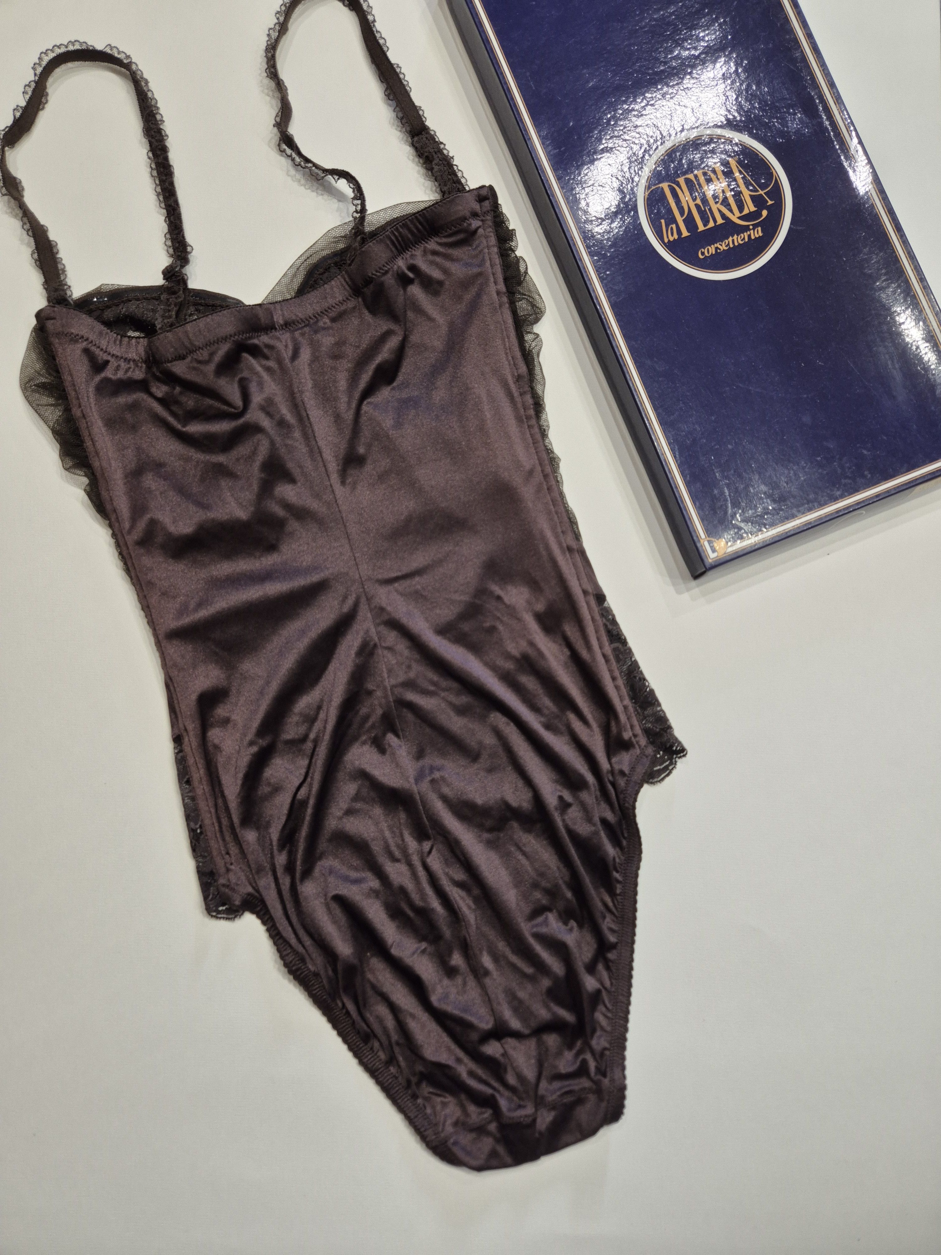 La Perla Rare Vintage LA PERLA Corsetteria Body Suit NWT Brown Size M / US 6-8 / IT 42-44 - 2 Thumbnail