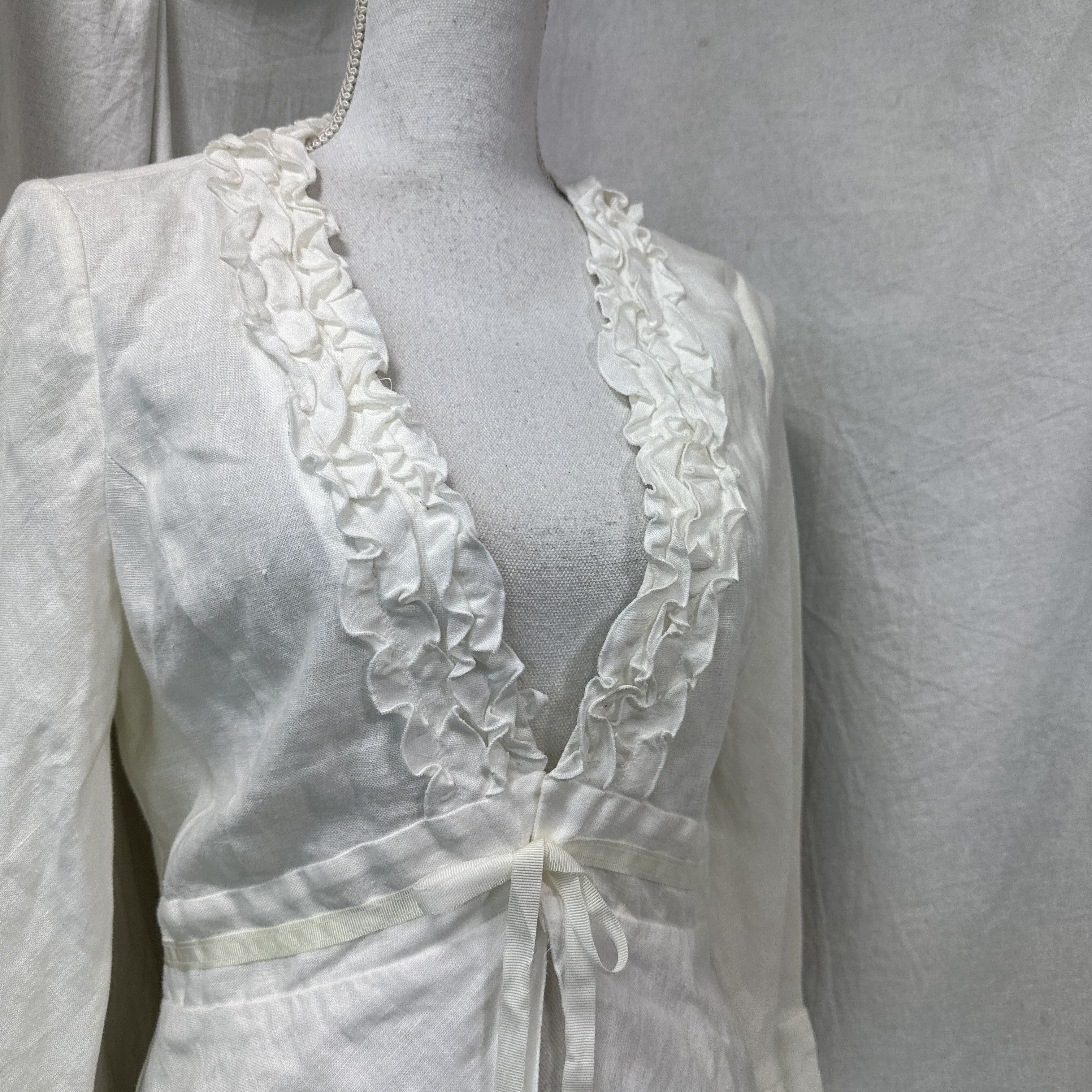 Vintage Vintage Boho Hippie Folk Grunge Linen Shirt Y2K Size L / US 10 / IT 46 - 4 Thumbnail