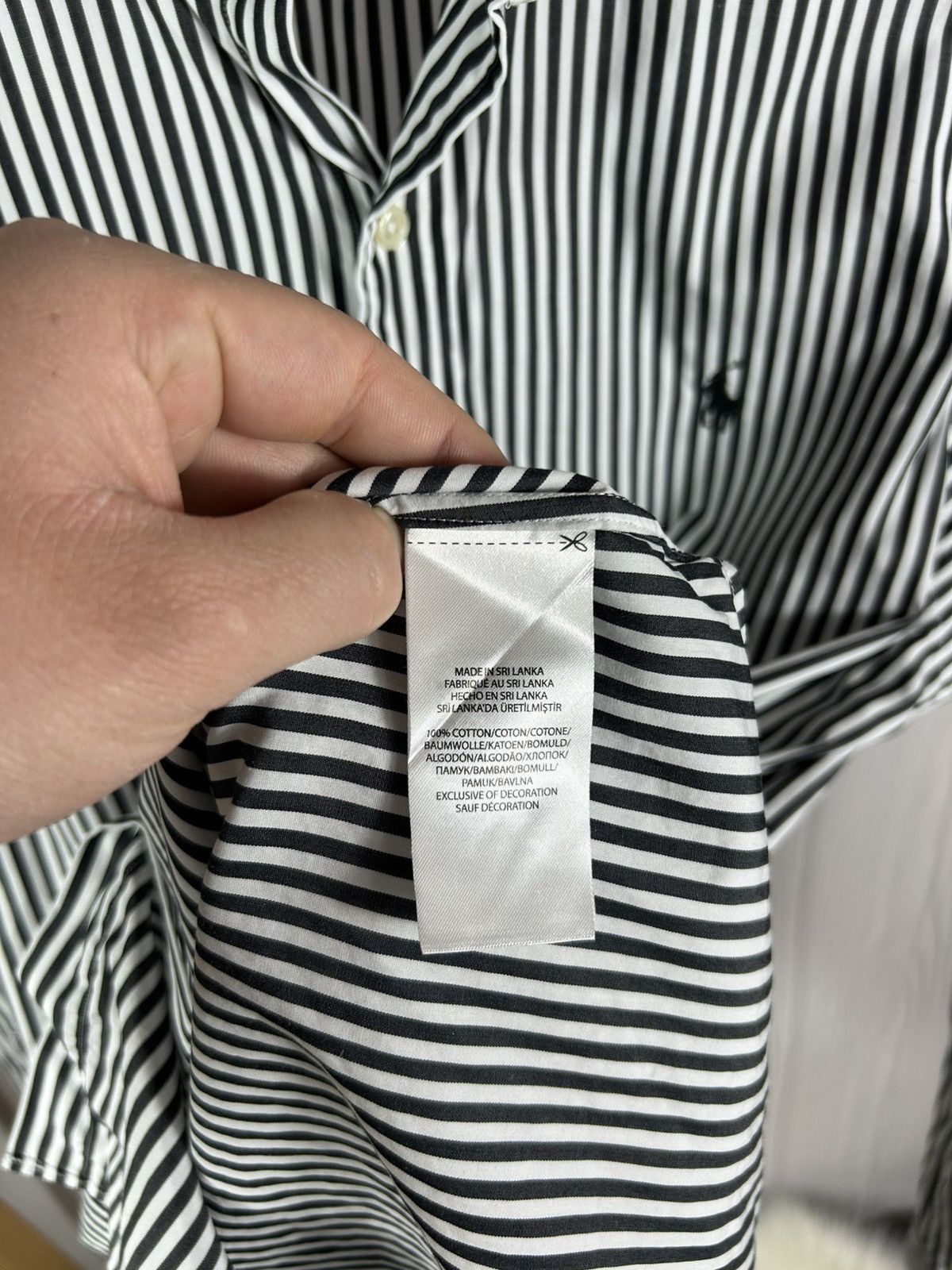 Polo Ralph Lauren Polo Ralph Lauren Black/White Slim Fit Cotton Stretch Shirt Size US S / EU 44-46 / 1 - 7 Thumbnail