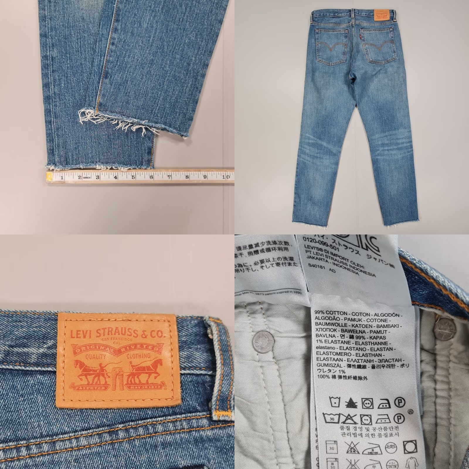 Levi's Levis Jeans Blue W28 L28 Denim Regular 5-Pocket Stretch Tapered Womens Size 28" / US 6 / IT 42 - 8 Thumbnail