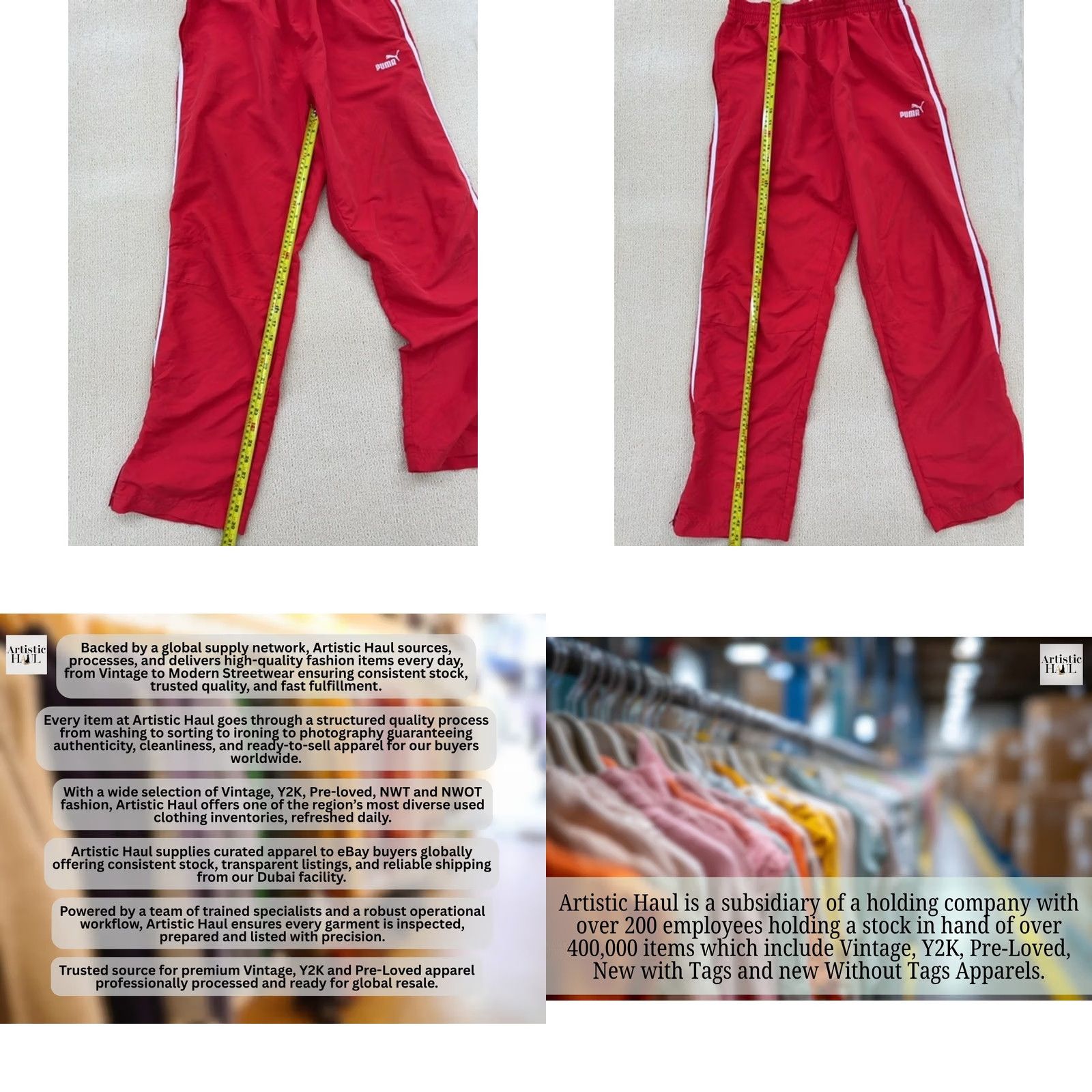 Puma Puma Men's Track Pants Red L Drawstring Regular Thailand Size US 33 - 8 Thumbnail