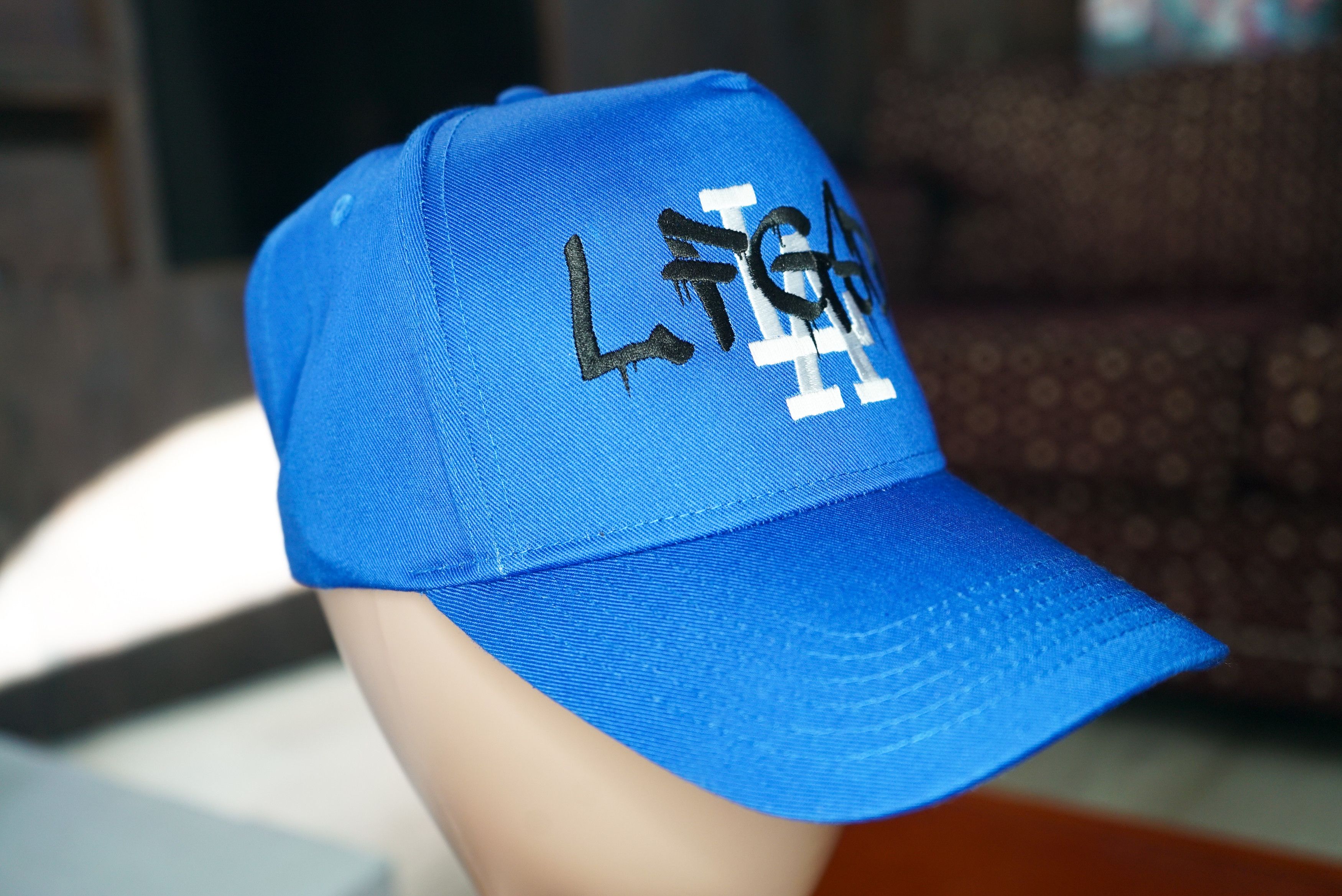 Handmade LFGSD San Diego Padres Graffiti Over Los Angeles Dodgers Hat Size ONE SIZE - 4 Thumbnail