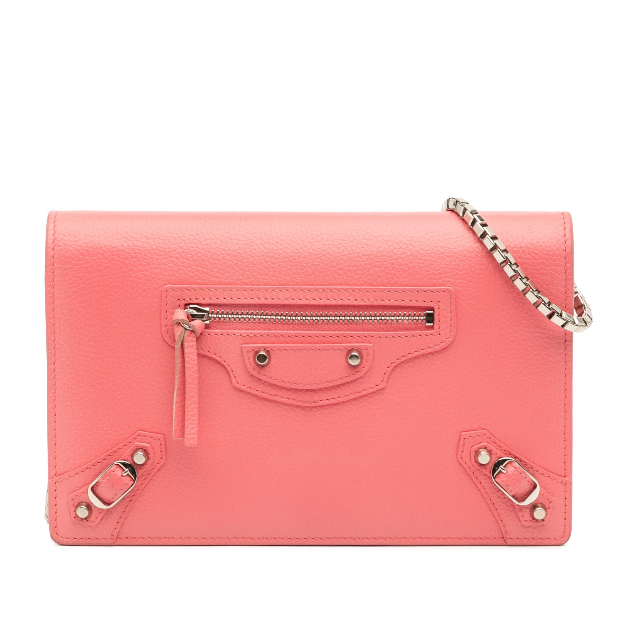 Balenciaga Balenciaga Grained Calfskin Motocross Classic Wallet on Chain Size ONE SIZE - 1 Thumbnail