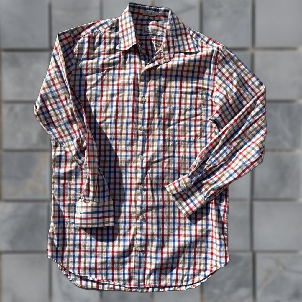 Peter Millar Peter Millar Multicolor Striped Button-Down Shirt M Cotton Classic Mens Regular Shirt Size US M / EU 48-50 / 2 - 1 Thumbnail
