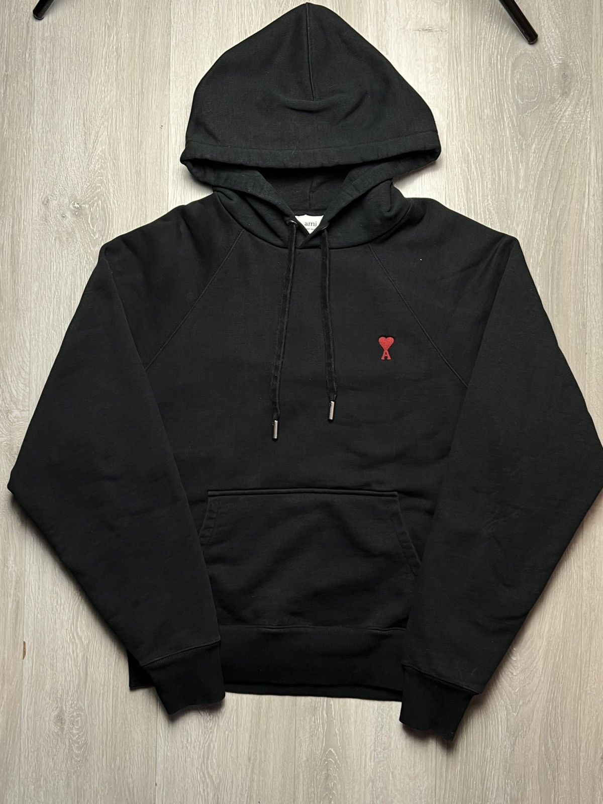 AMI Paris Ami De Coeur Black Hoodie
