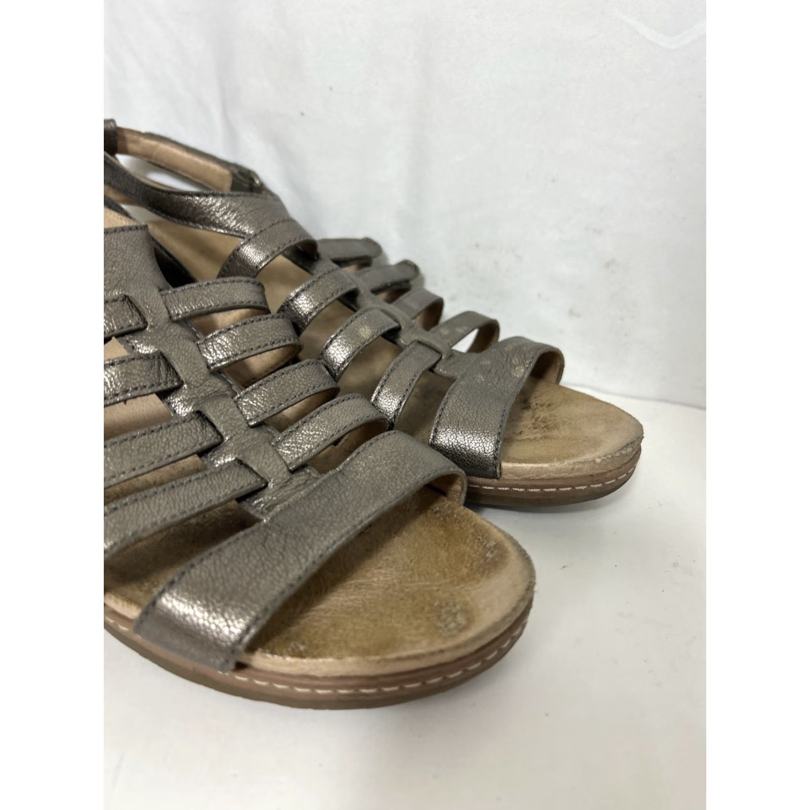 Dansko VINTAGE Dansko Athena Leather Gladiator Sandals Pewter 41 / US 10.5-11 MINT Womens Sandal Size US 10.5 / IT 40.5 - 3 Thumbnail