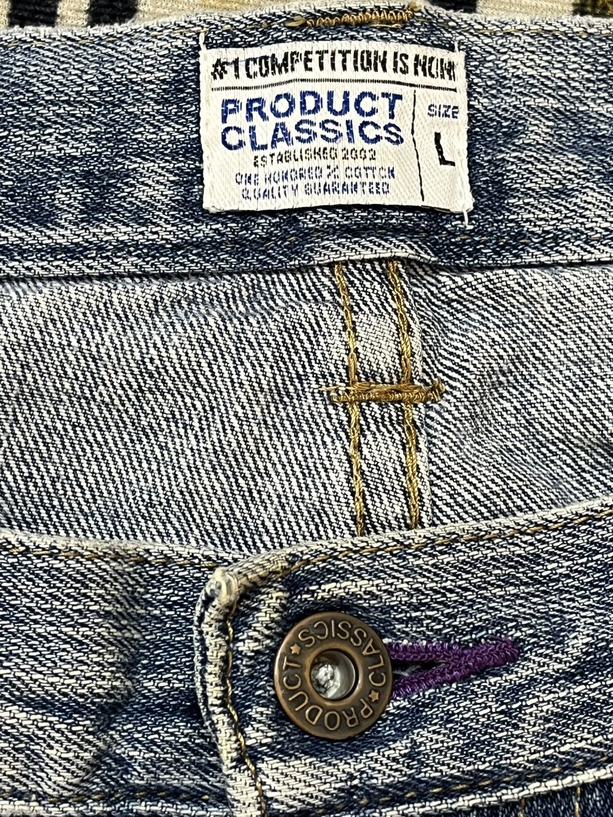 Japanese Brand Vintage Product Classic Embroidery Distressed Denim Size US 35 - 9 Thumbnail