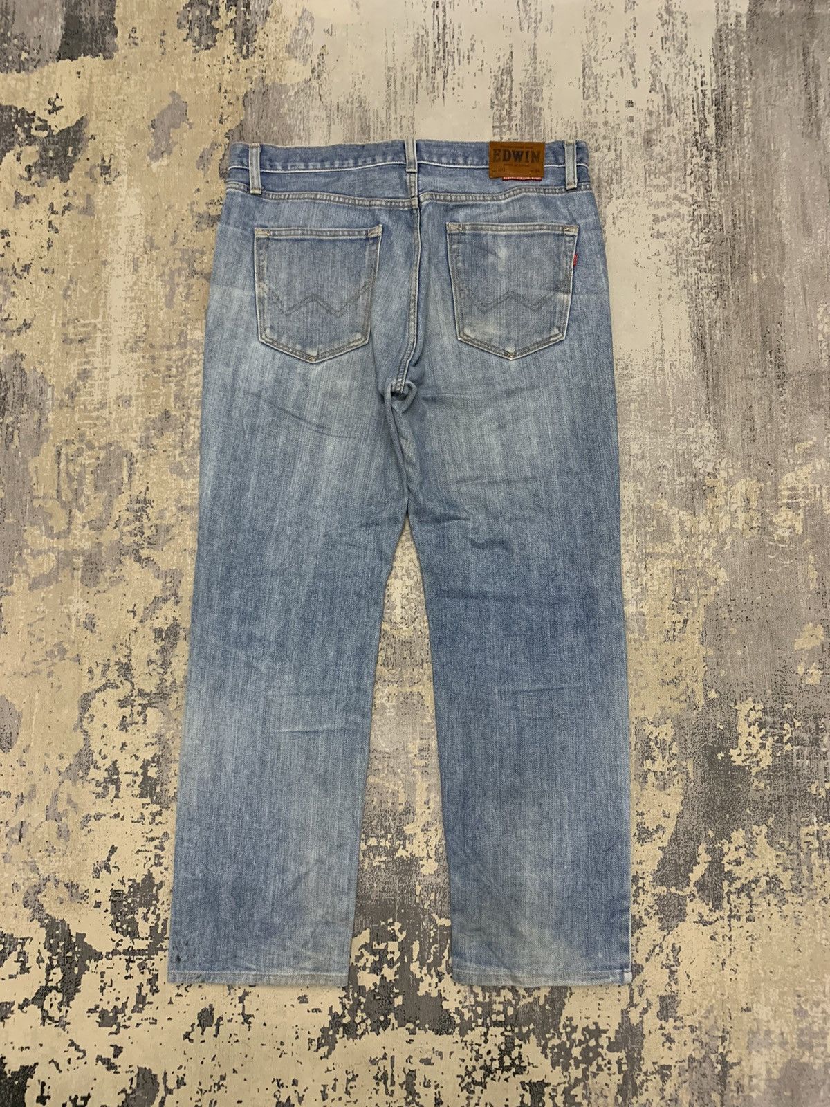 Edwin Vintage EDWIN 403 Distressed Ripped Denim Jeans 35x29.5 Size US 35 - 9 Thumbnail