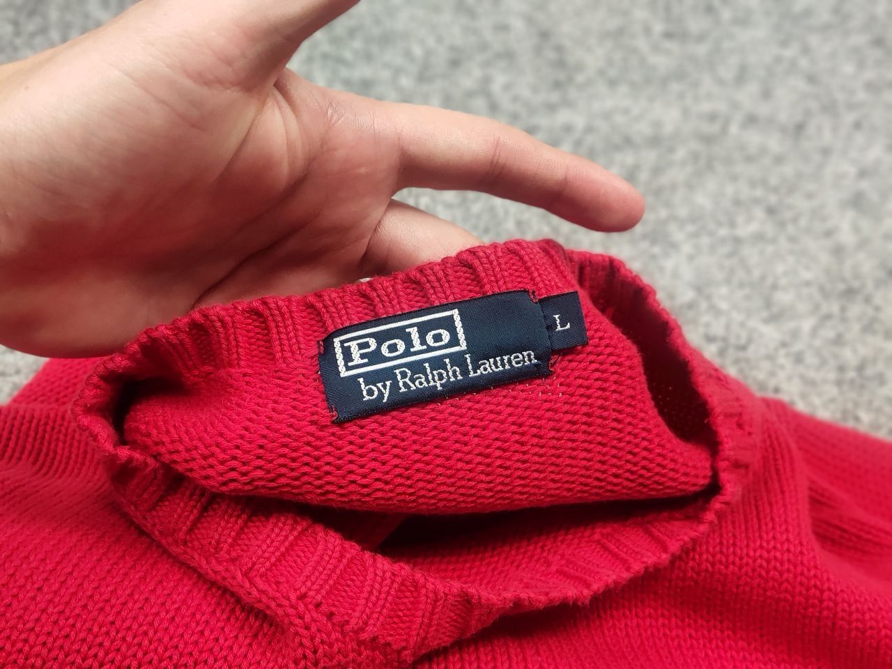 Polo Ralph Lauren Vintage 90's Polo Ralph lauren Pony knit Crew chek Sweater Size US L / EU 52-54 / 3 - 10 Thumbnail